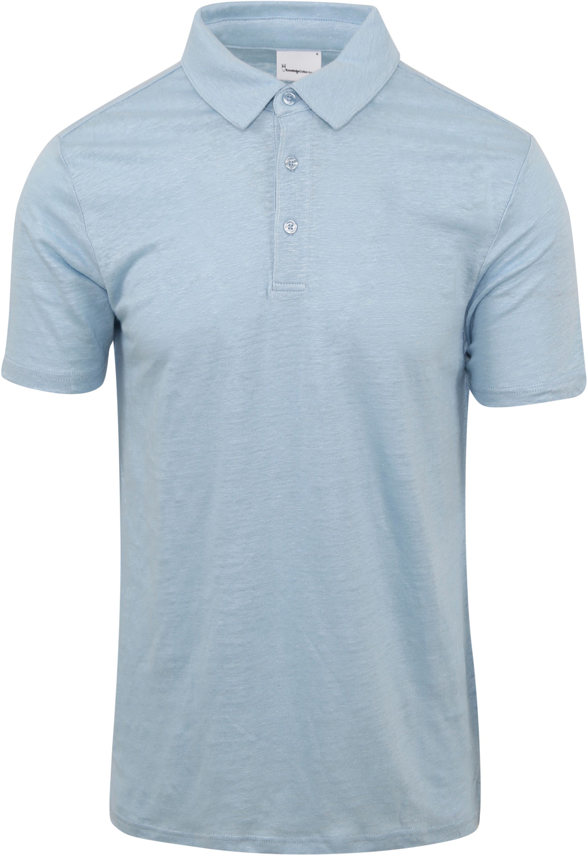 KnowledgeCotton Apparel Polo Shirt Linen Light Blue order online | 1020001-1377 Airy Blue | Suitable Norway