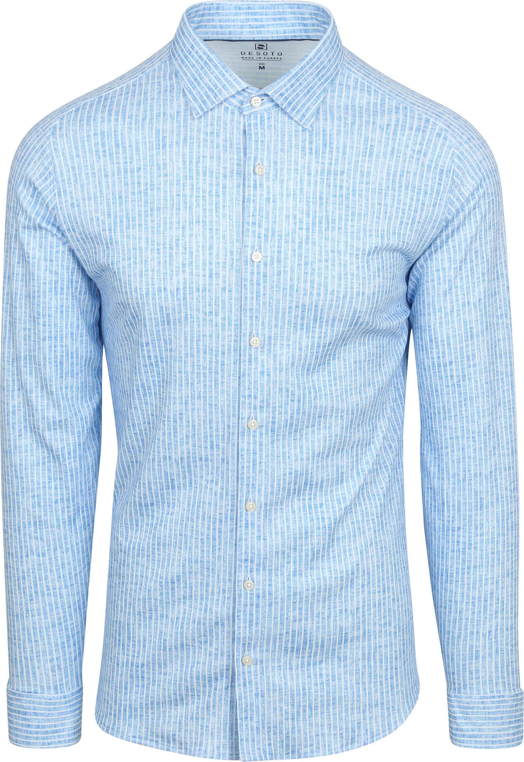 Desoto Skjorte Med Monokrom Stripe Blå 82428-3-533