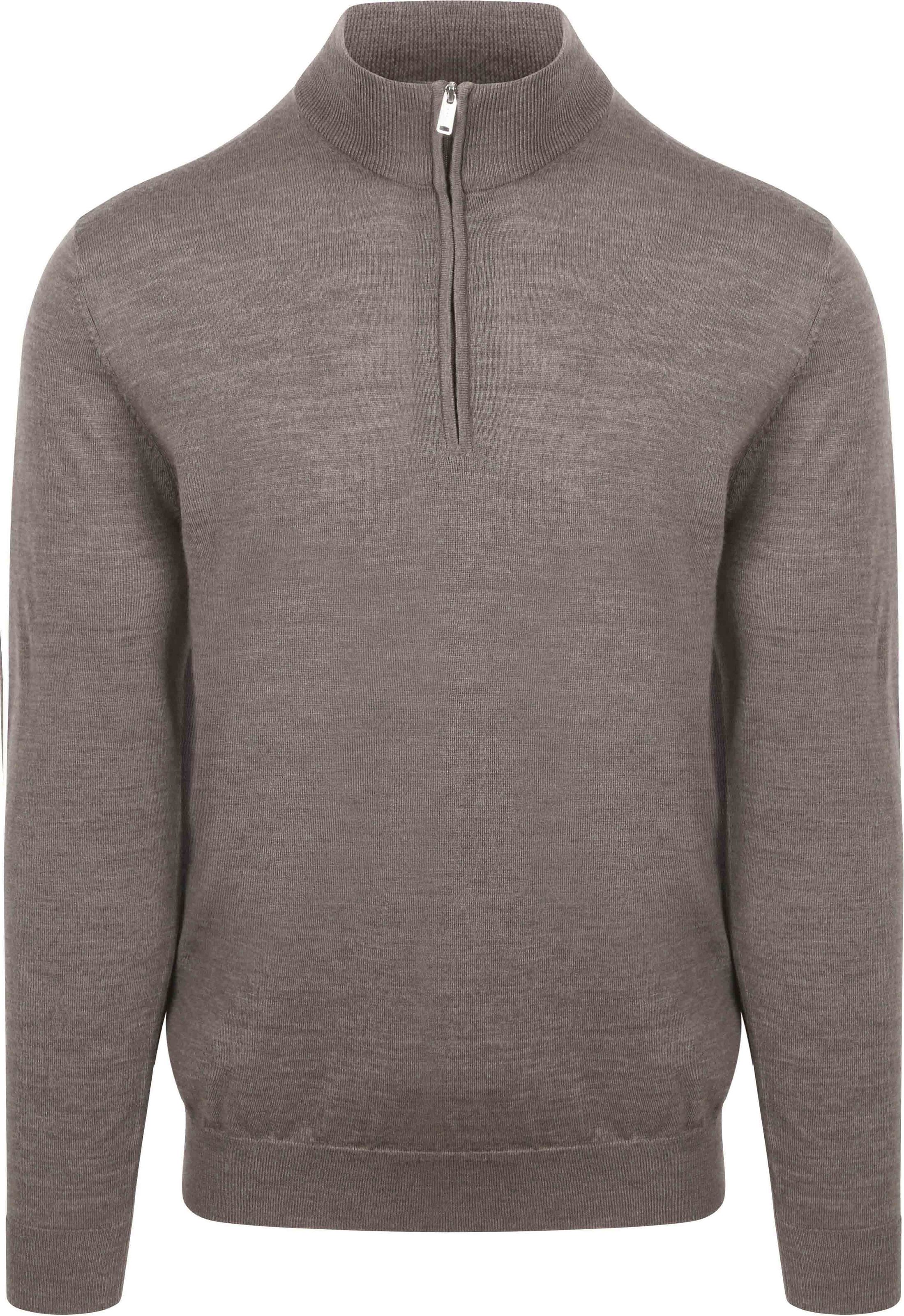 Profuomo Halv Zip Pullover Merinoull Taupe PPWJ30003D-5