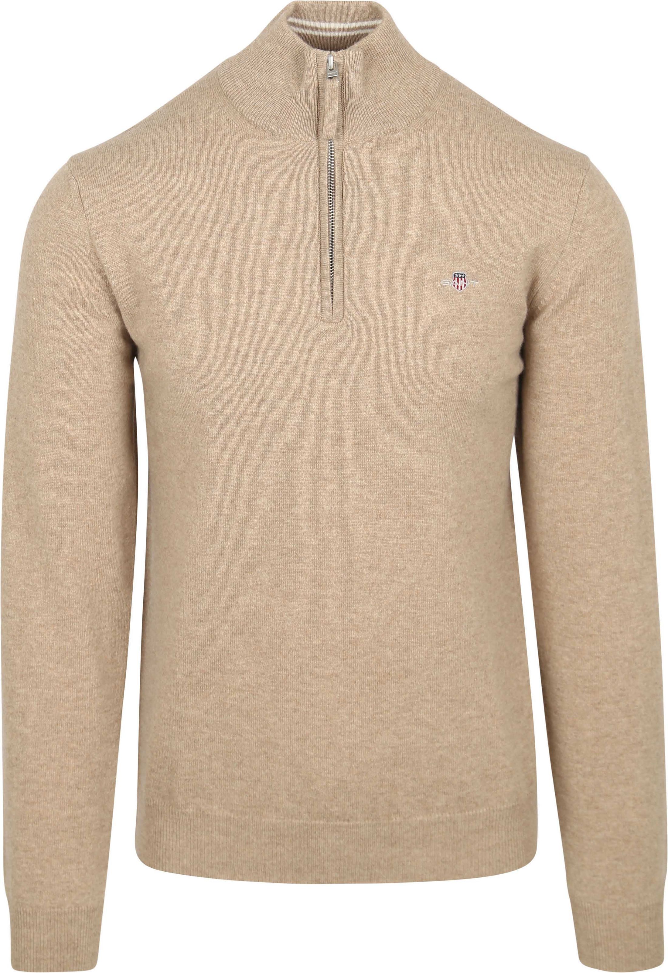 Gant Halfzip-Wollpullover Logo Beige kaufen | 87213-295 | Suitable
