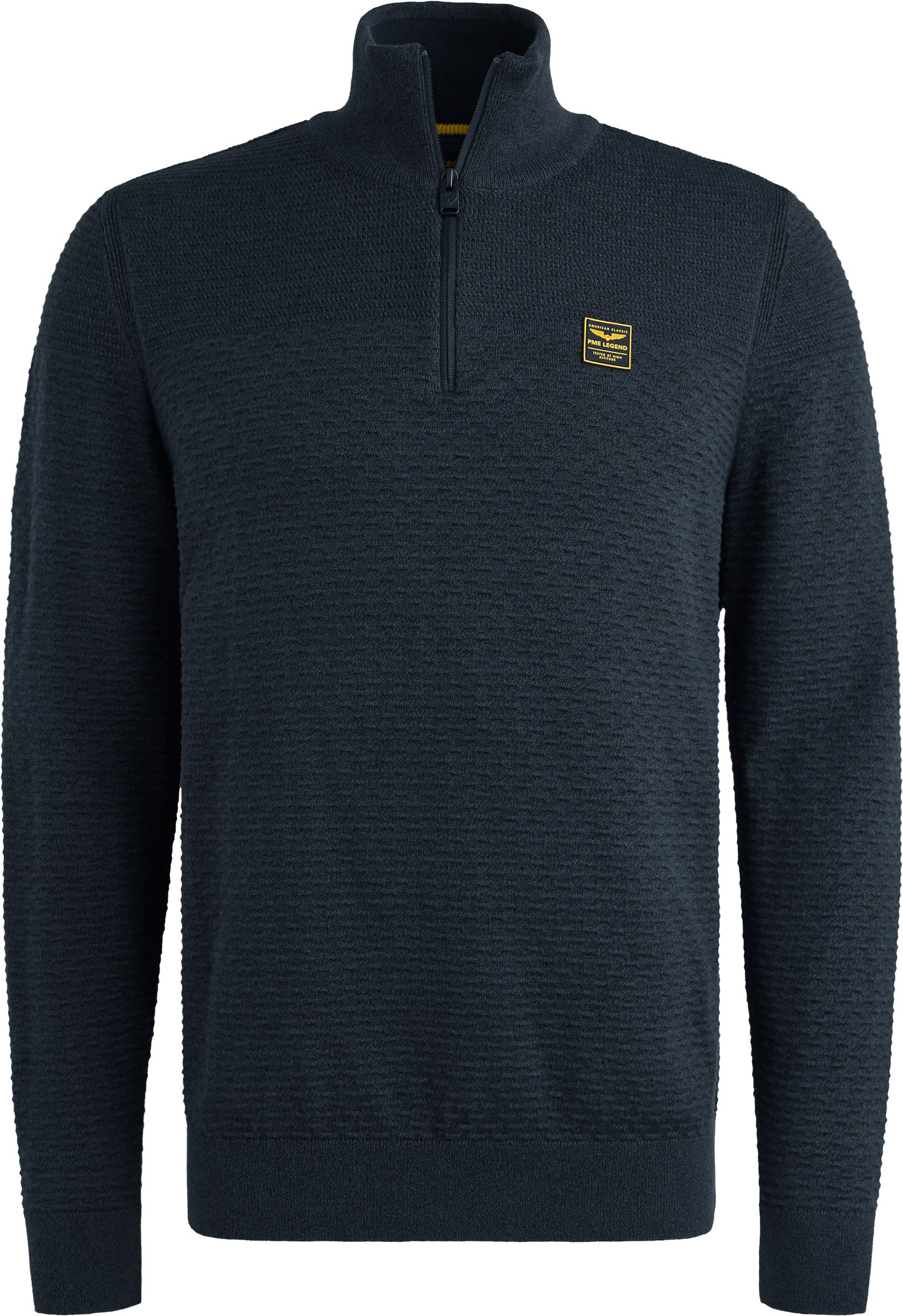 PME Legend Half Zip Structure Mouliné Tröja Marinblå Blå Mörkblå Storlek 3XL