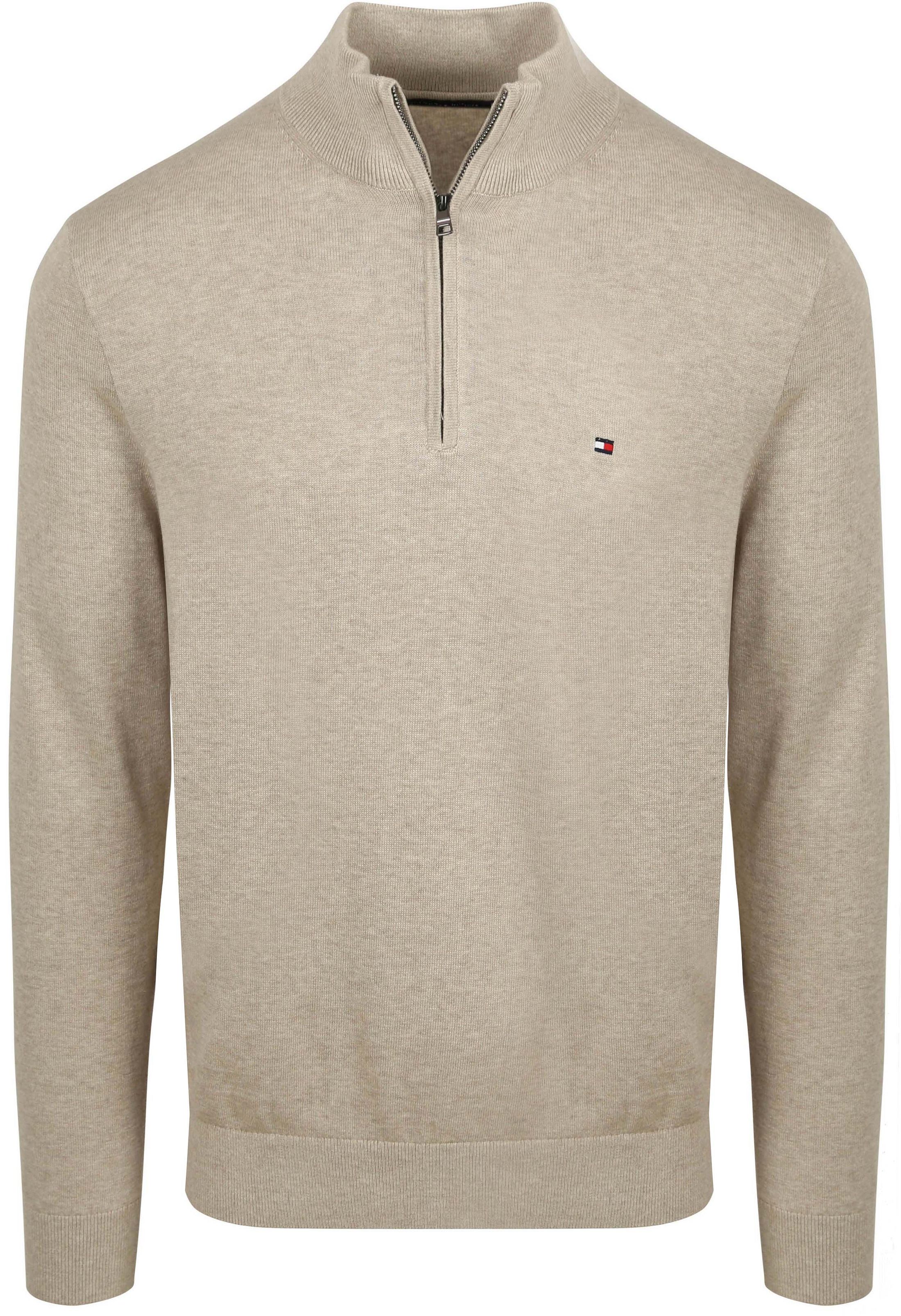 Tommy Hilfiger Halvveis Glidelås Genser Essential Greige