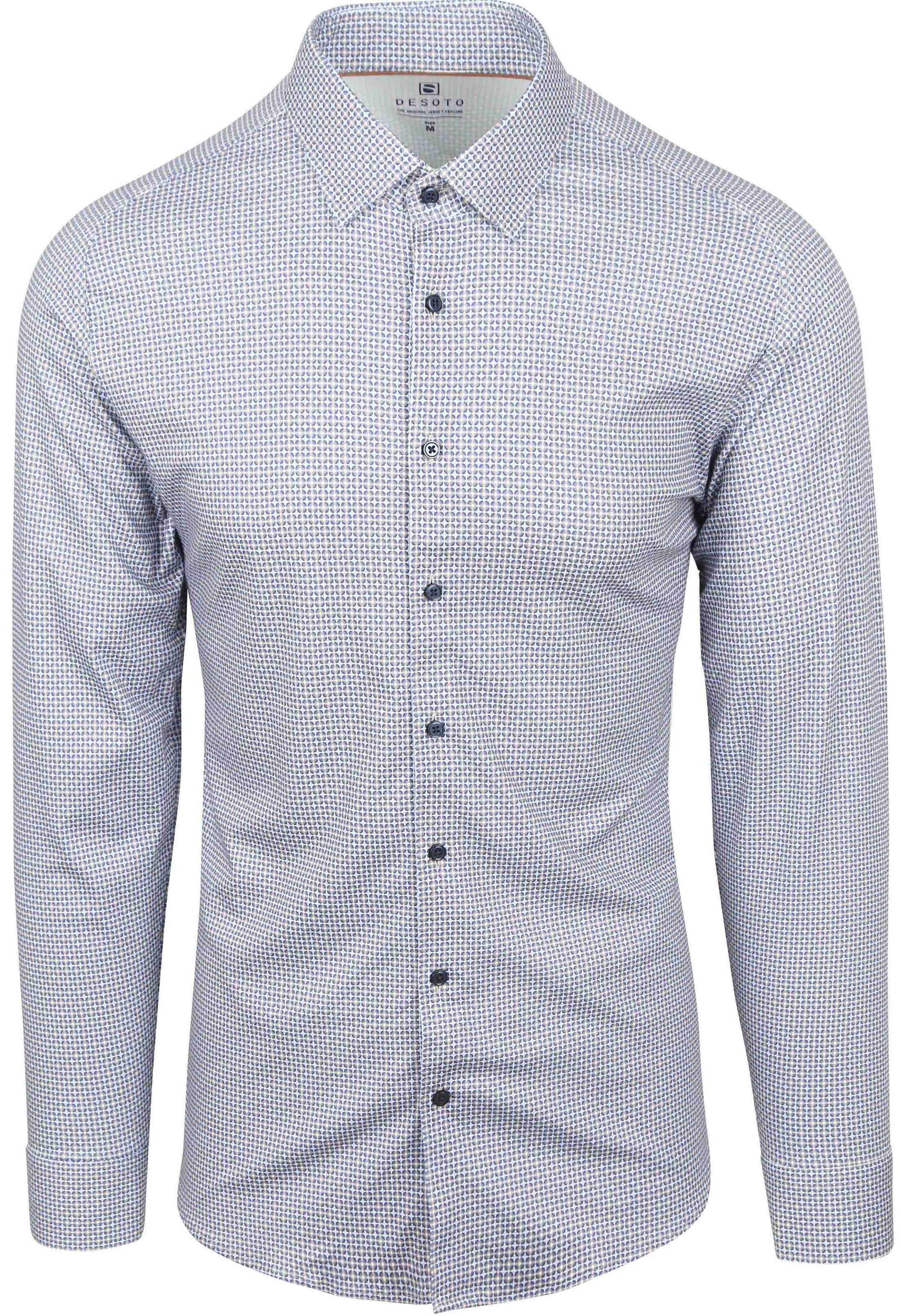 Desoto Chemise Impression Bleu  commander en ligne | 87228-3-813 | Suitable Luxembourg