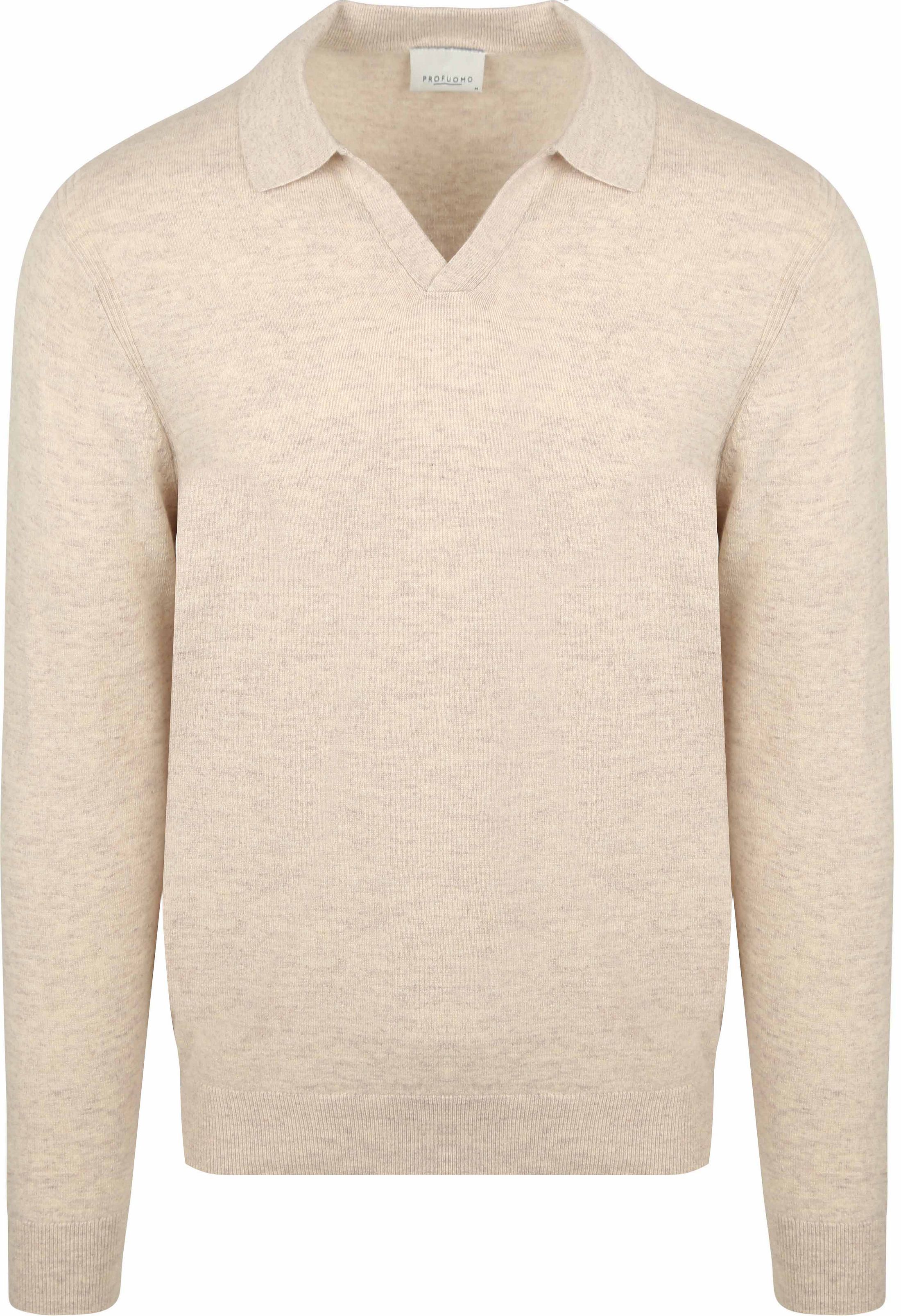 Profuomo Longsleeve Polo Shirt Wool Blend Sand order online | PPWJ30022A-F5 | Suitable Slovakia