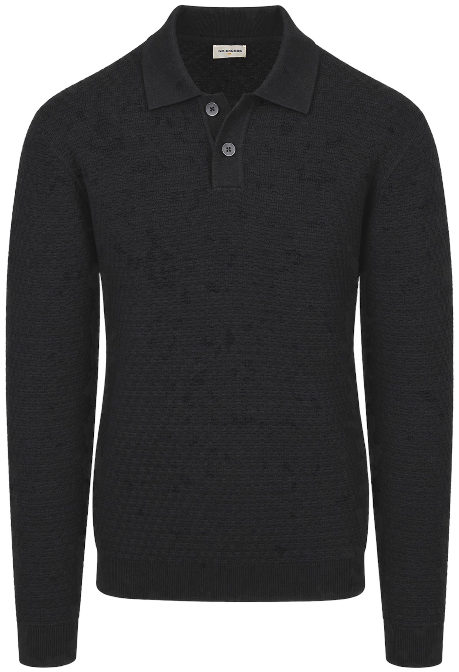 No Excess Polo Buttons Black jacquard knit order online | 33230925-020 | Suitable Finland