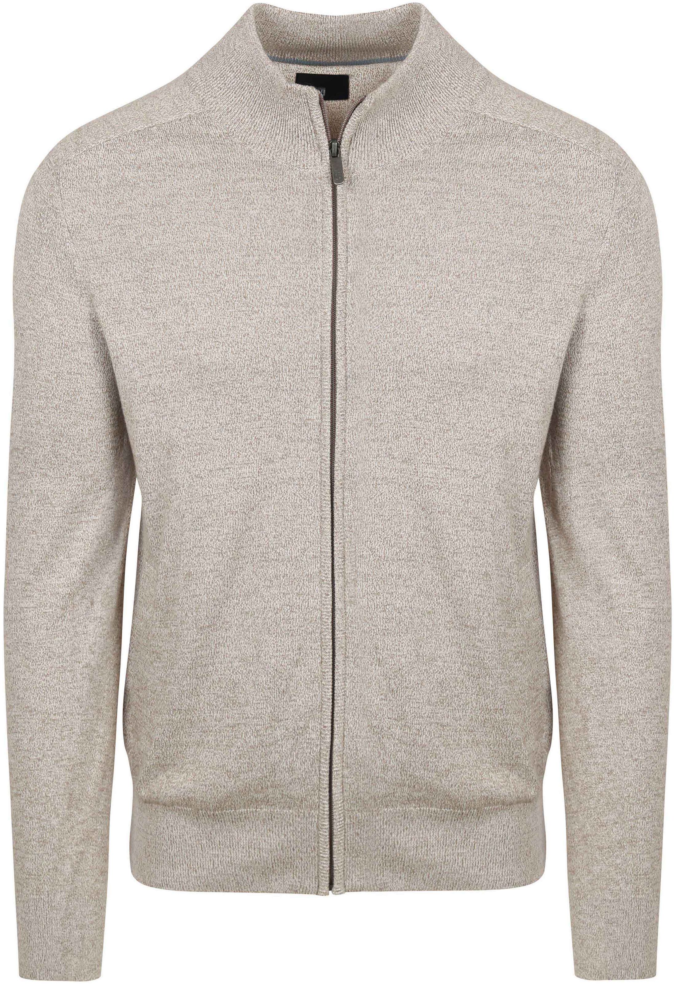 State Of Art Vest Melange Mouline Kaki Khaki Beige Størrelse 3XL