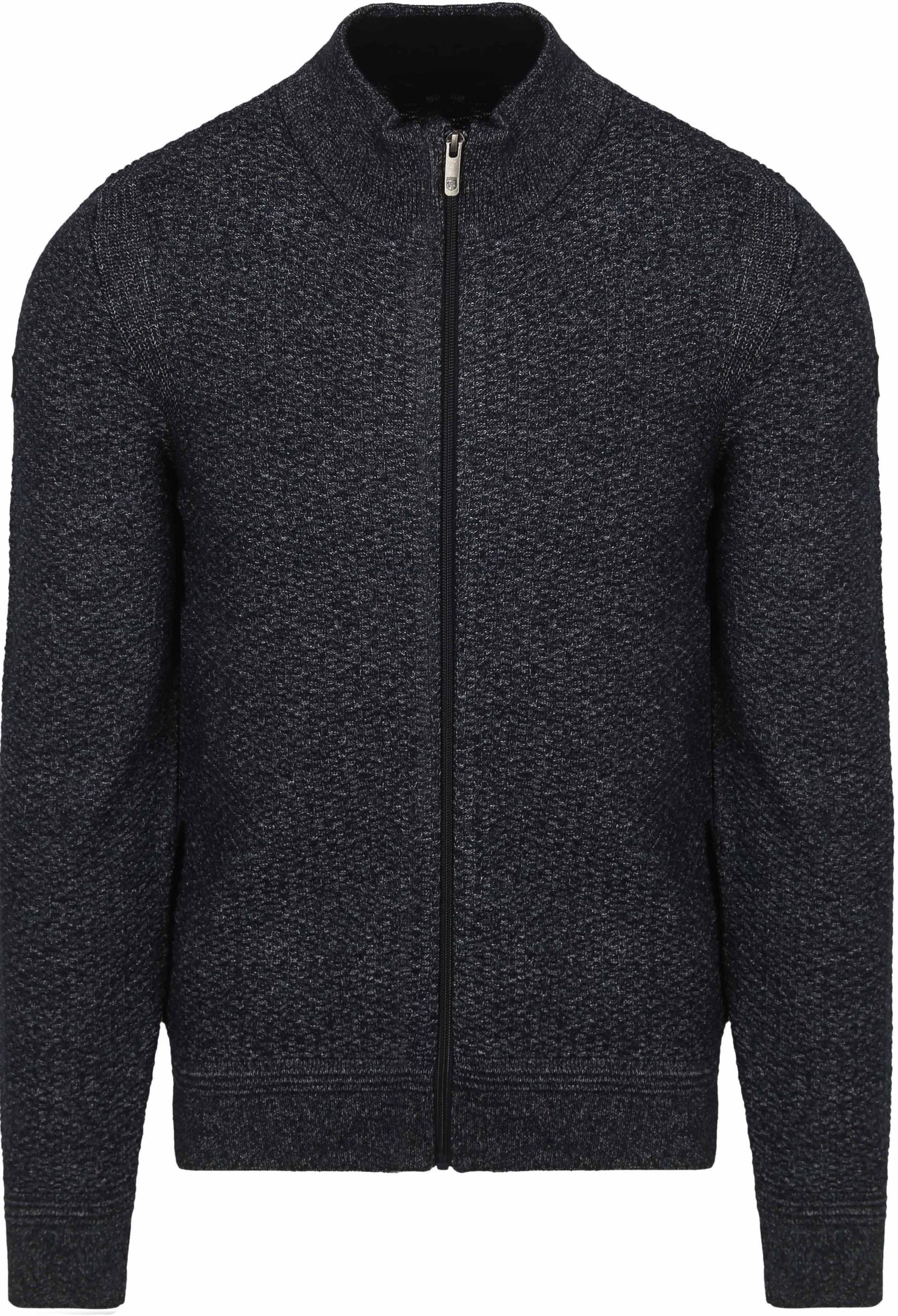 State Of Art Vest Struktur Melange Marineblå Blå Mørkeblå Størrelse M