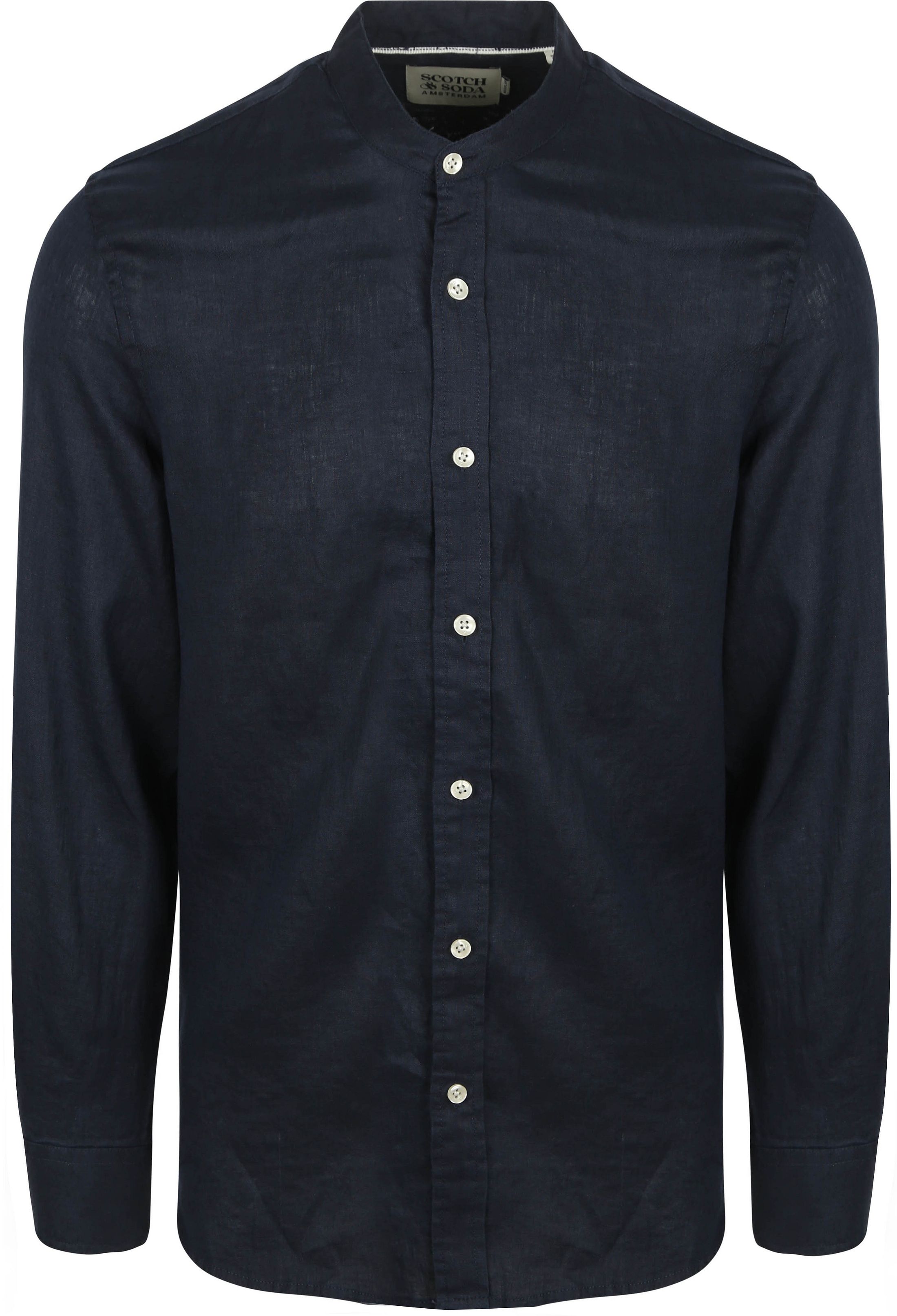 Scotch and Soda Linen Mao Shirt Navy order online | 179189-401 | Suitable Liechtenstein