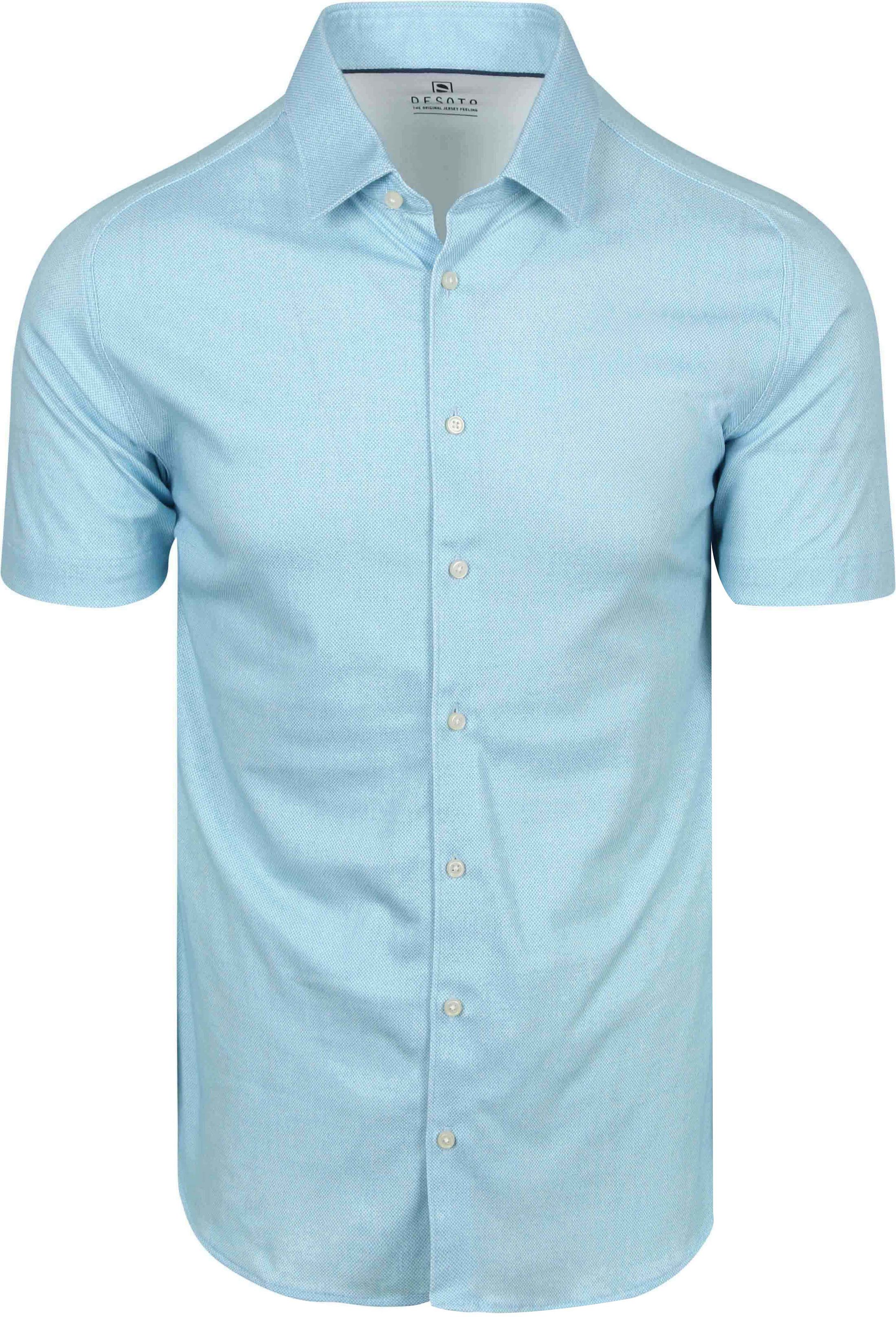 Desoto Short Sleeve Oxford Optics Overhemd Aqua Blauw kopen | Suitable