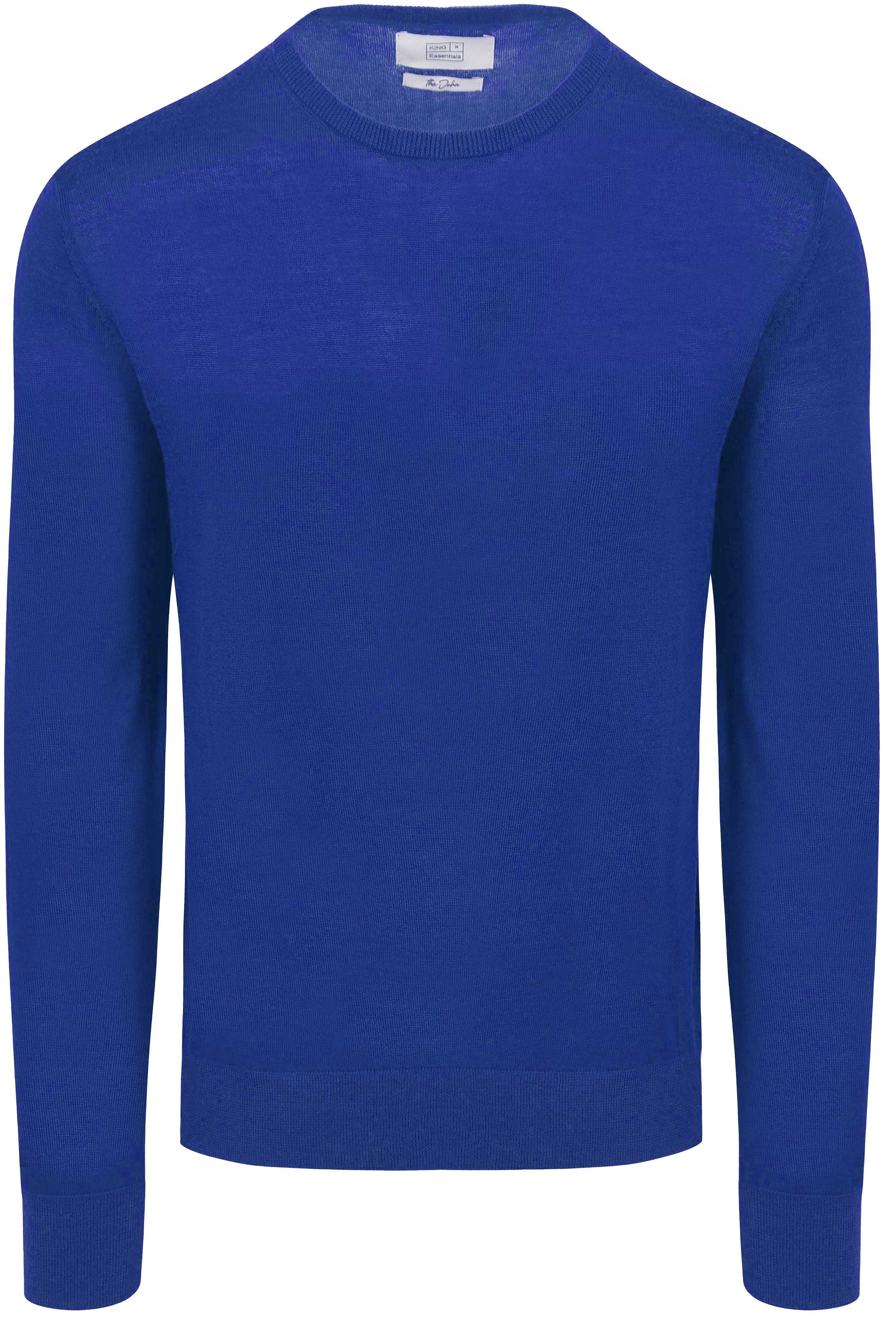 Kunglig Essentiell John Pullover Merino i Royalblått KM111030001-B046T