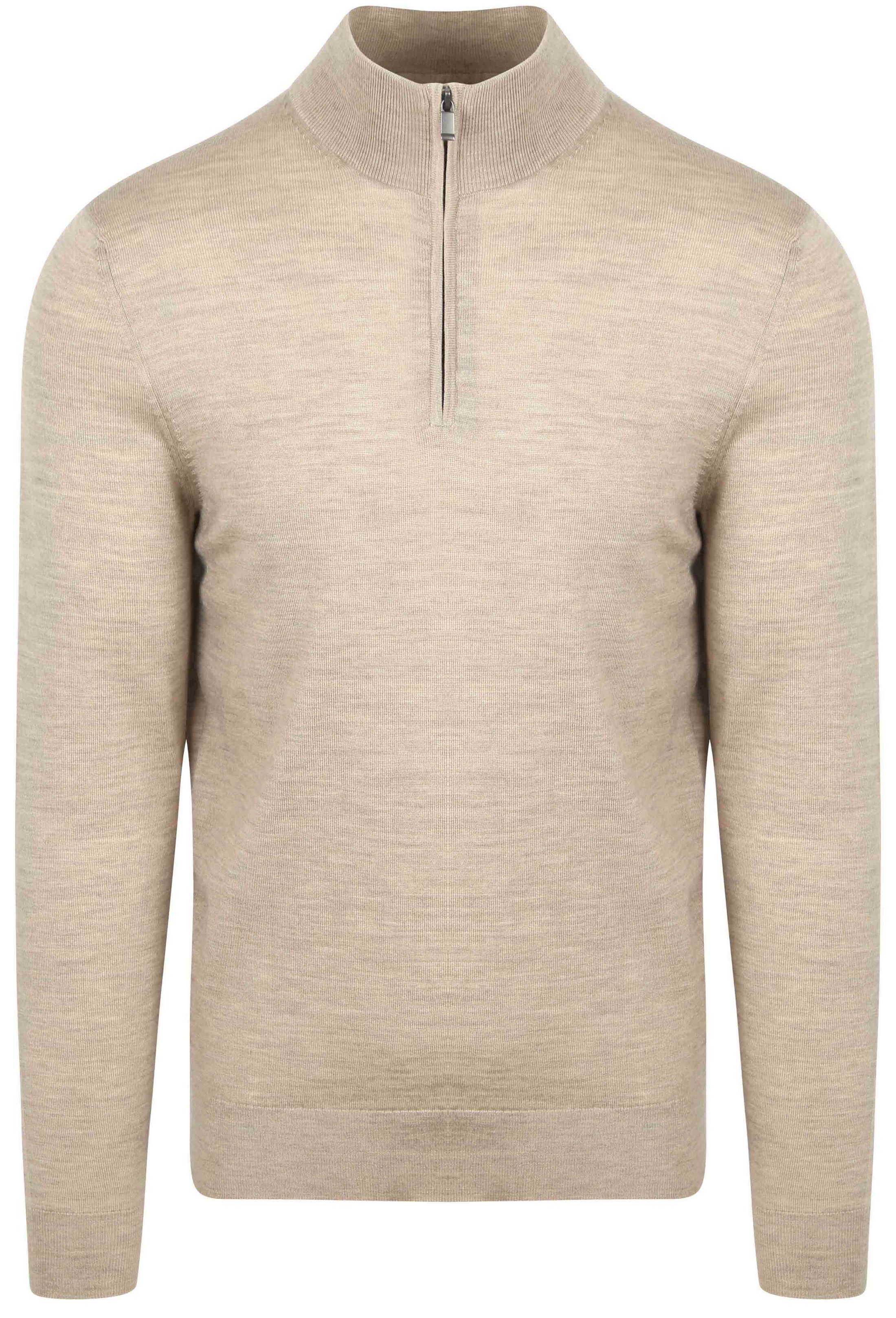 Suitable Merino Halv-Zipgenser Sand PU-MRI-HZ-25-LS - 2M0355 light sand