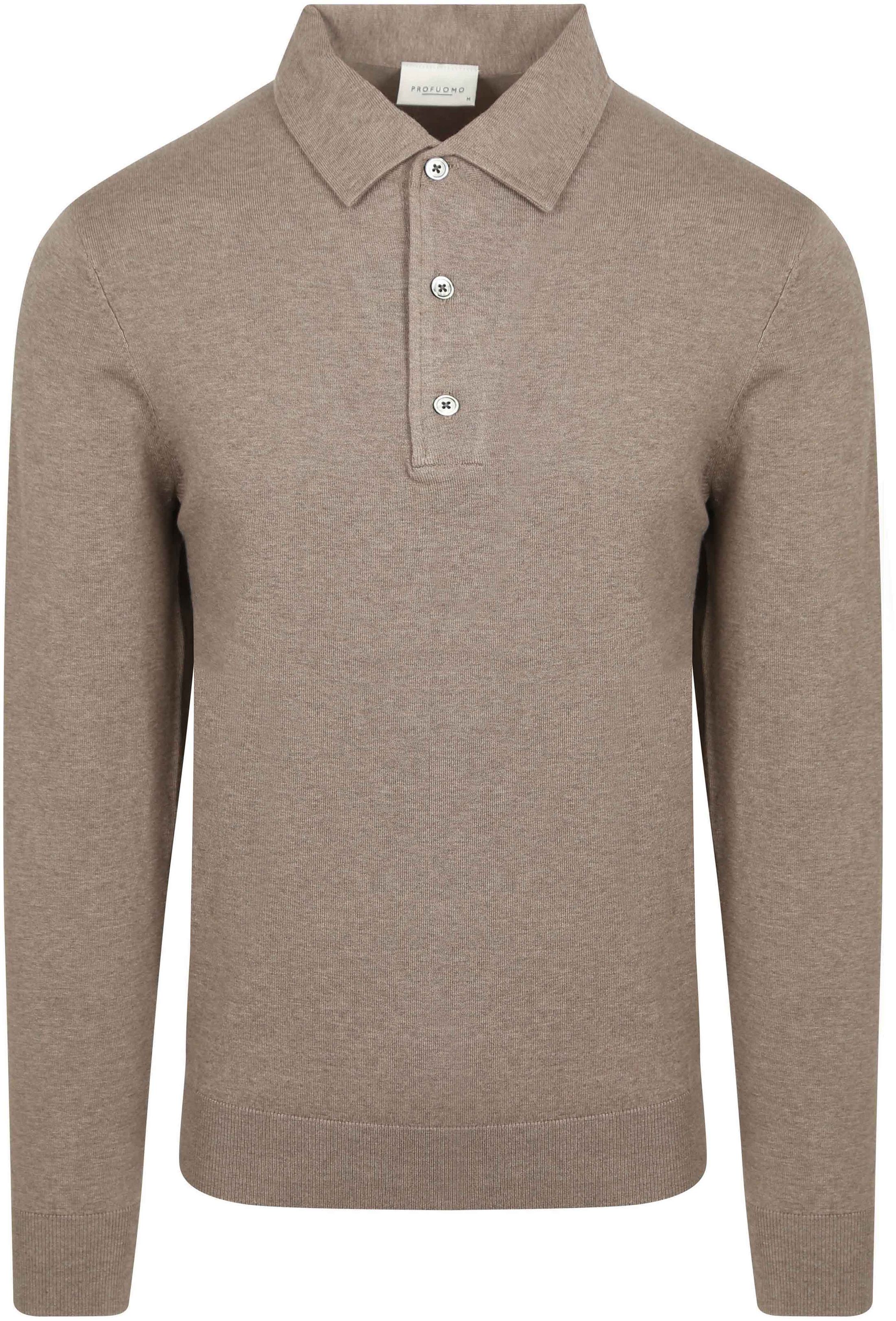 Køb Profuomo Langærmet Poloshirt Luxury Basic Taupe PPWJ10002C-H3 | Suitable