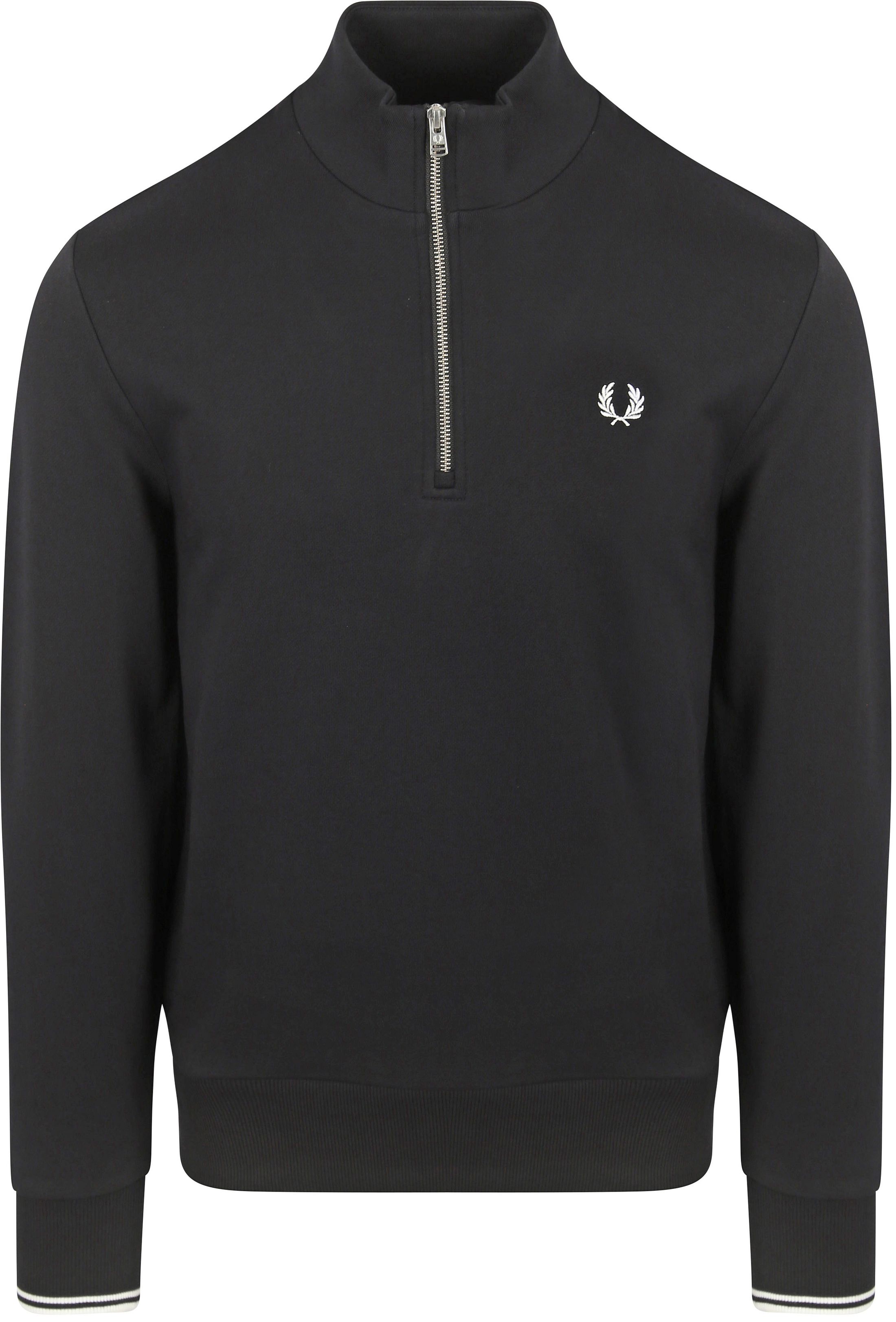 Fred Perry Halv Zip Tröja Svart M3574-102