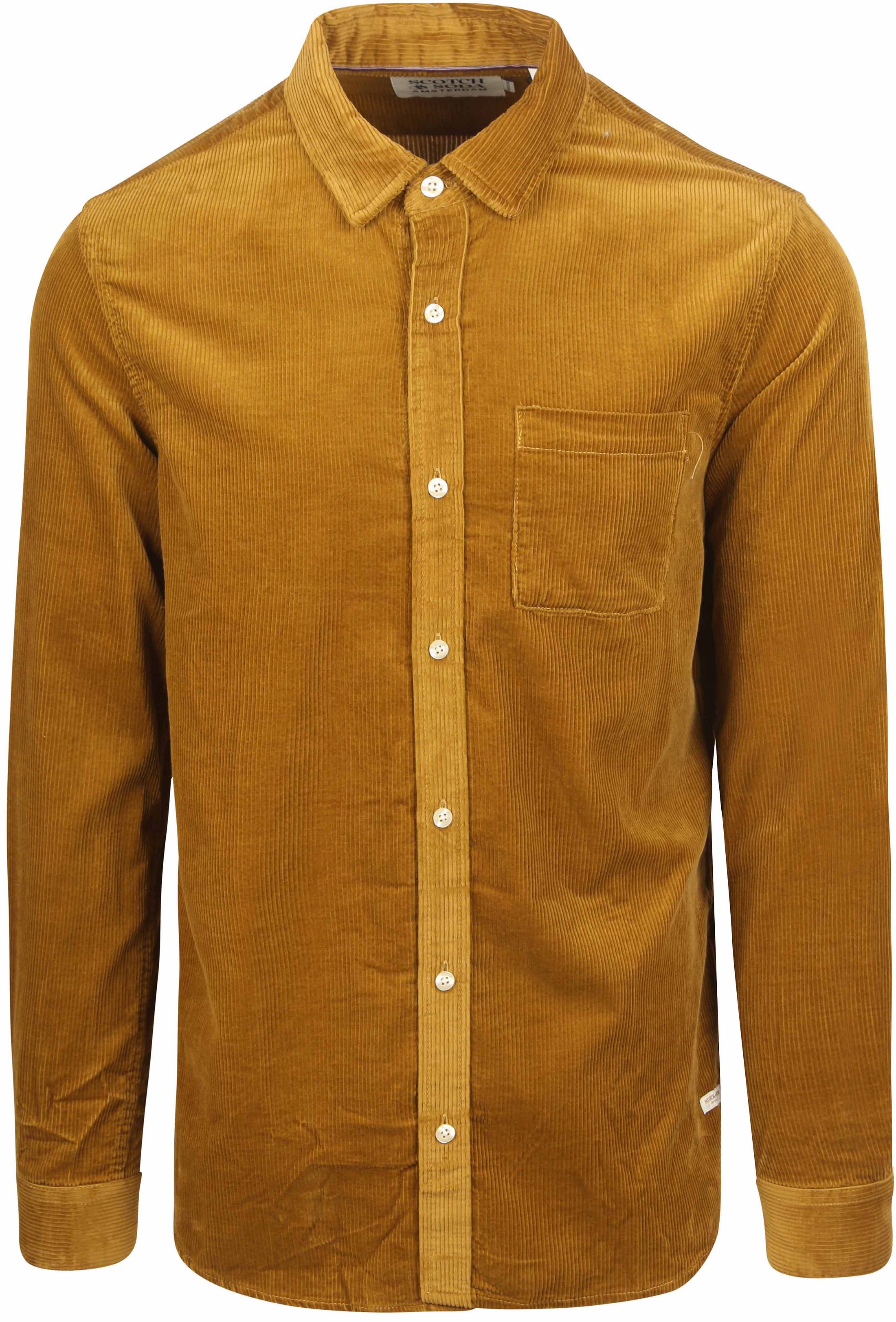 Scotch and Soda Chemise velours côtelé uni jaune ocre 178709-230 commander en ligne | Suitable
