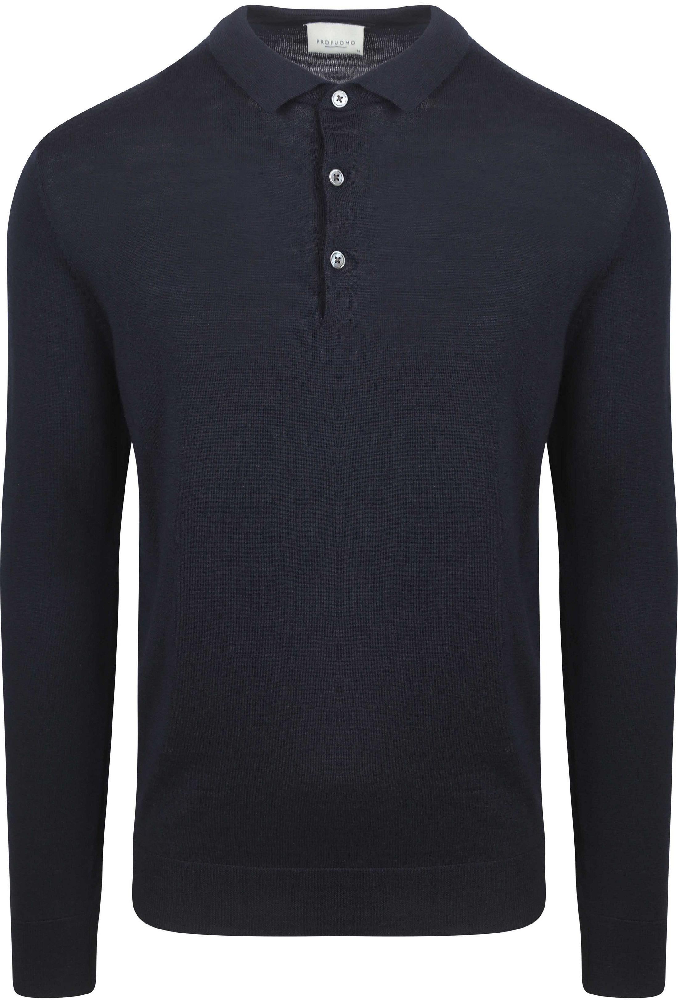 Køb Profuomo Langærmet Poloshirt Merinould Flådeblå PPVJ30002C-P | Suitable
