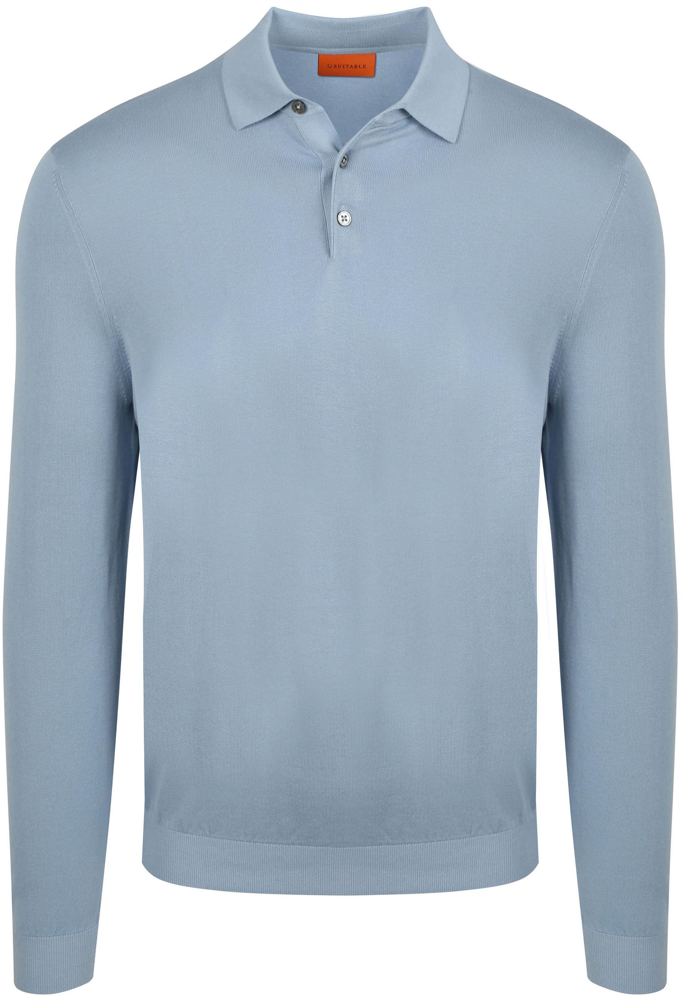 Suitable Kompaktes Baumwoll-Poloshirt Steel Blauw