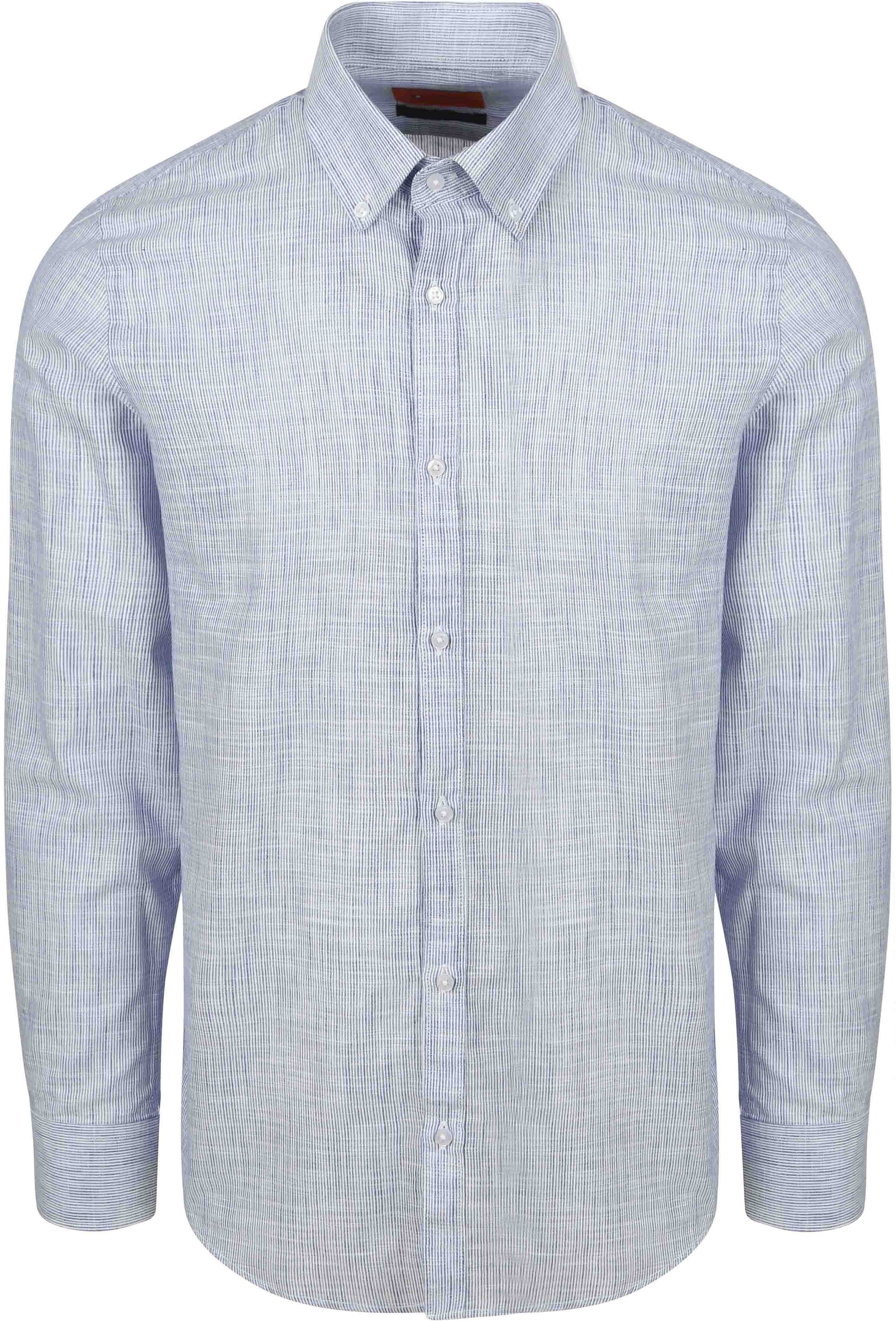 Suitable Skjorta Cotton Slub Rand Blå SH-LOSL-CO-STBL-25.04 stripe