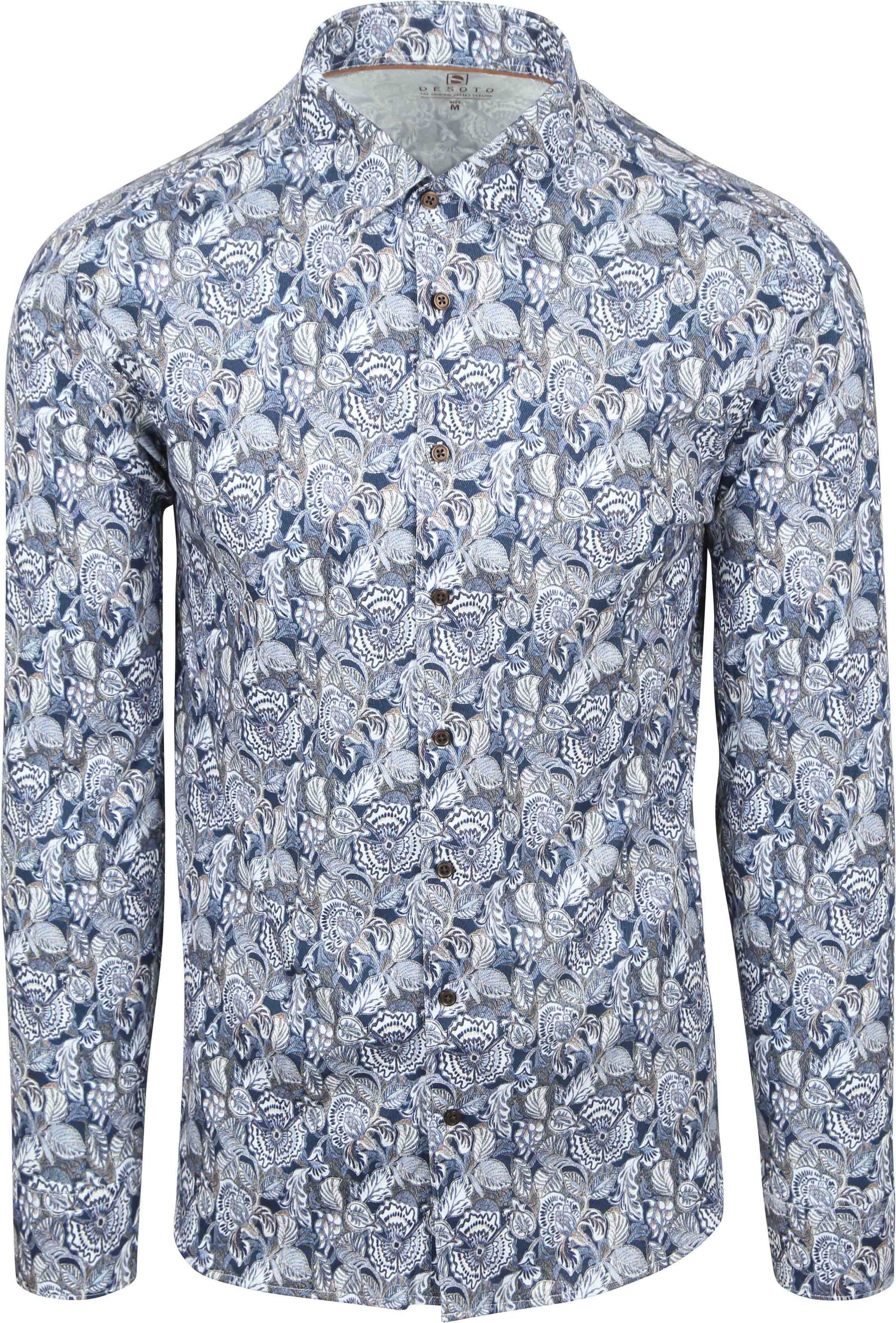 Desoto Chemise Impression Fleurs Bleu  87228-3-814 commander en ligne | Suitable