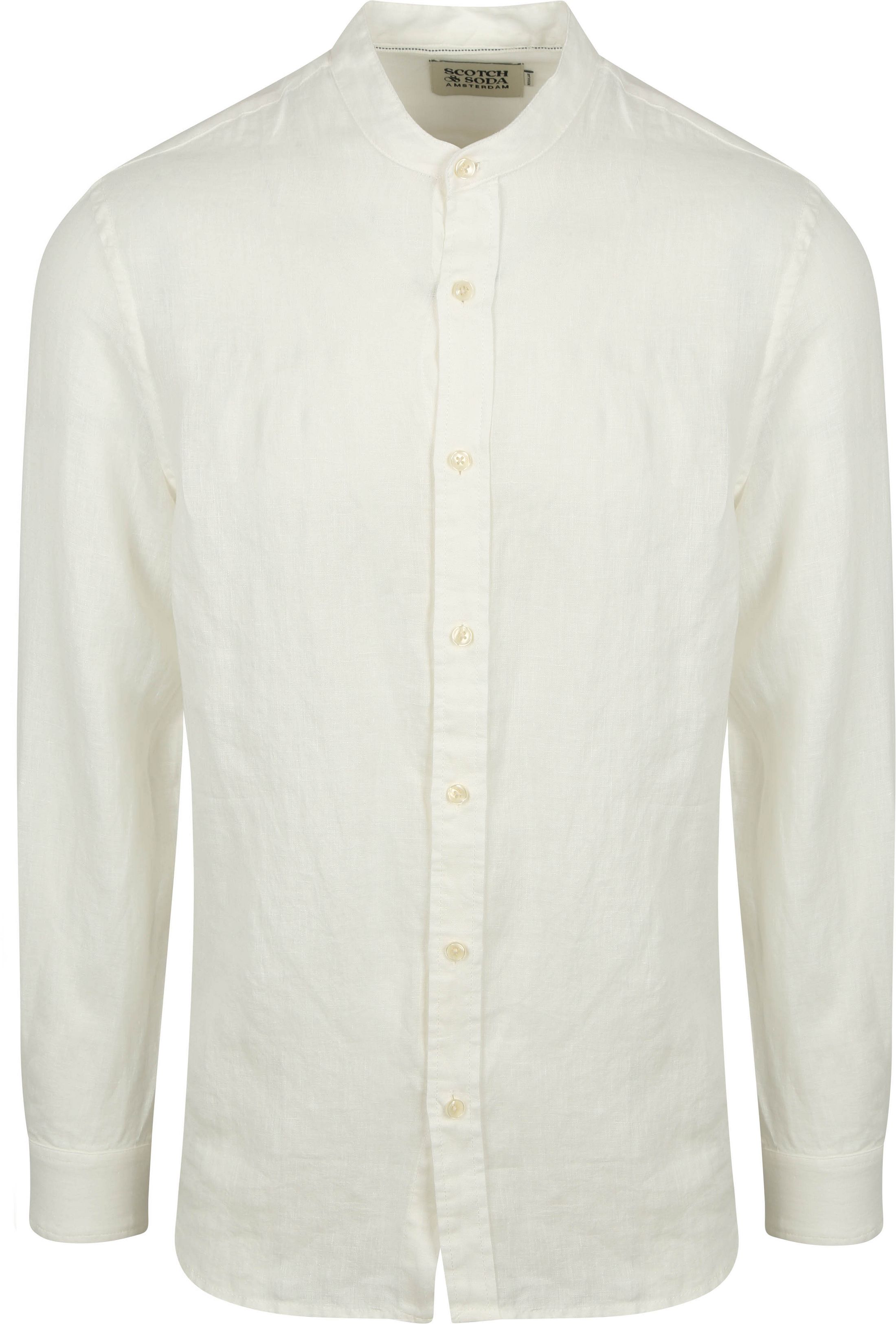 Scotch and Soda Linen Mao Shirt White order online | 179189-100 | Suitable Liechtenstein