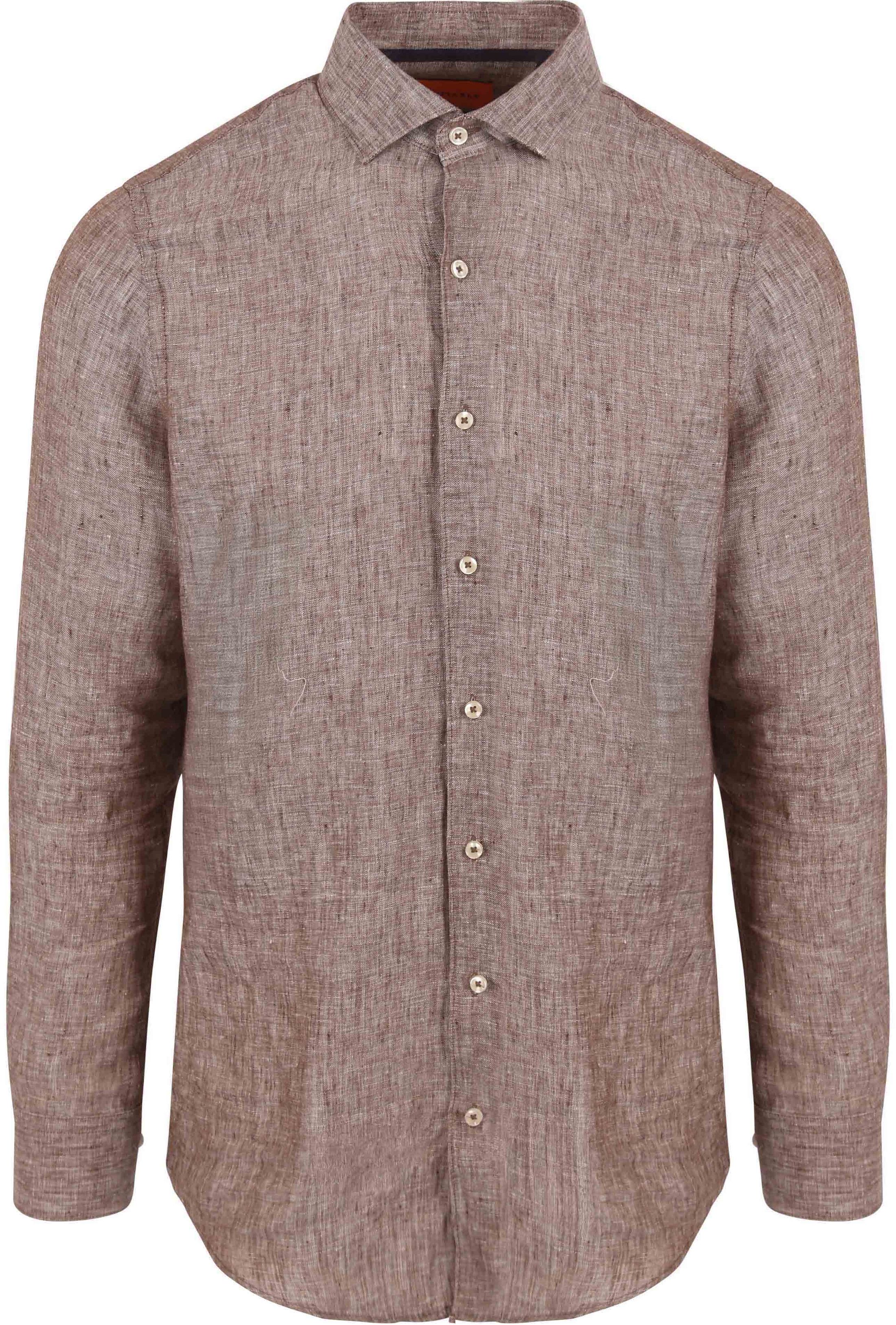 Suitable Skjorta i Linnetyg Taupe SH-LIN-CLAS-24.04