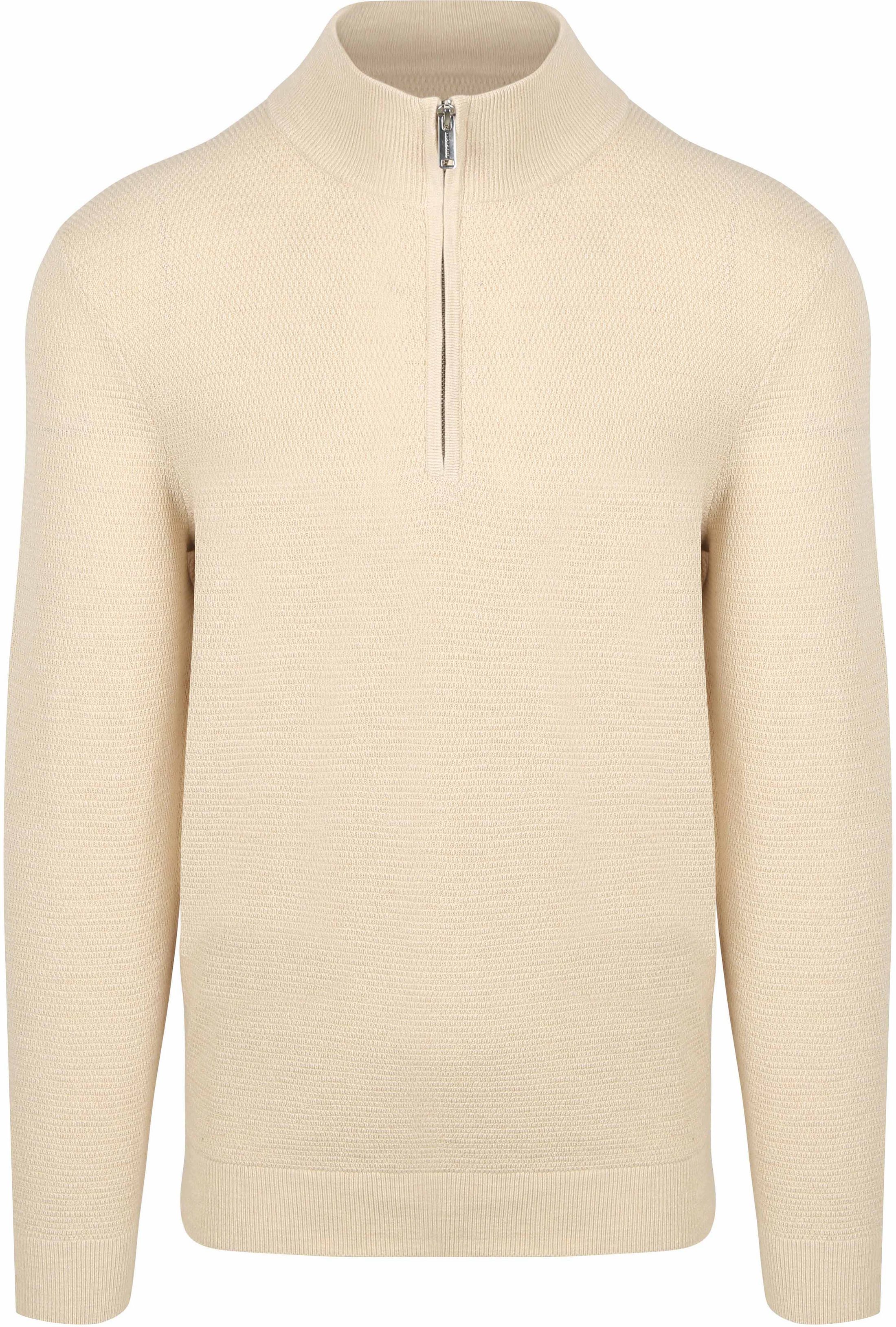 Profuomo Halvlangermet Glidelåsgenser Struktur Beige PPWJ30040G-E