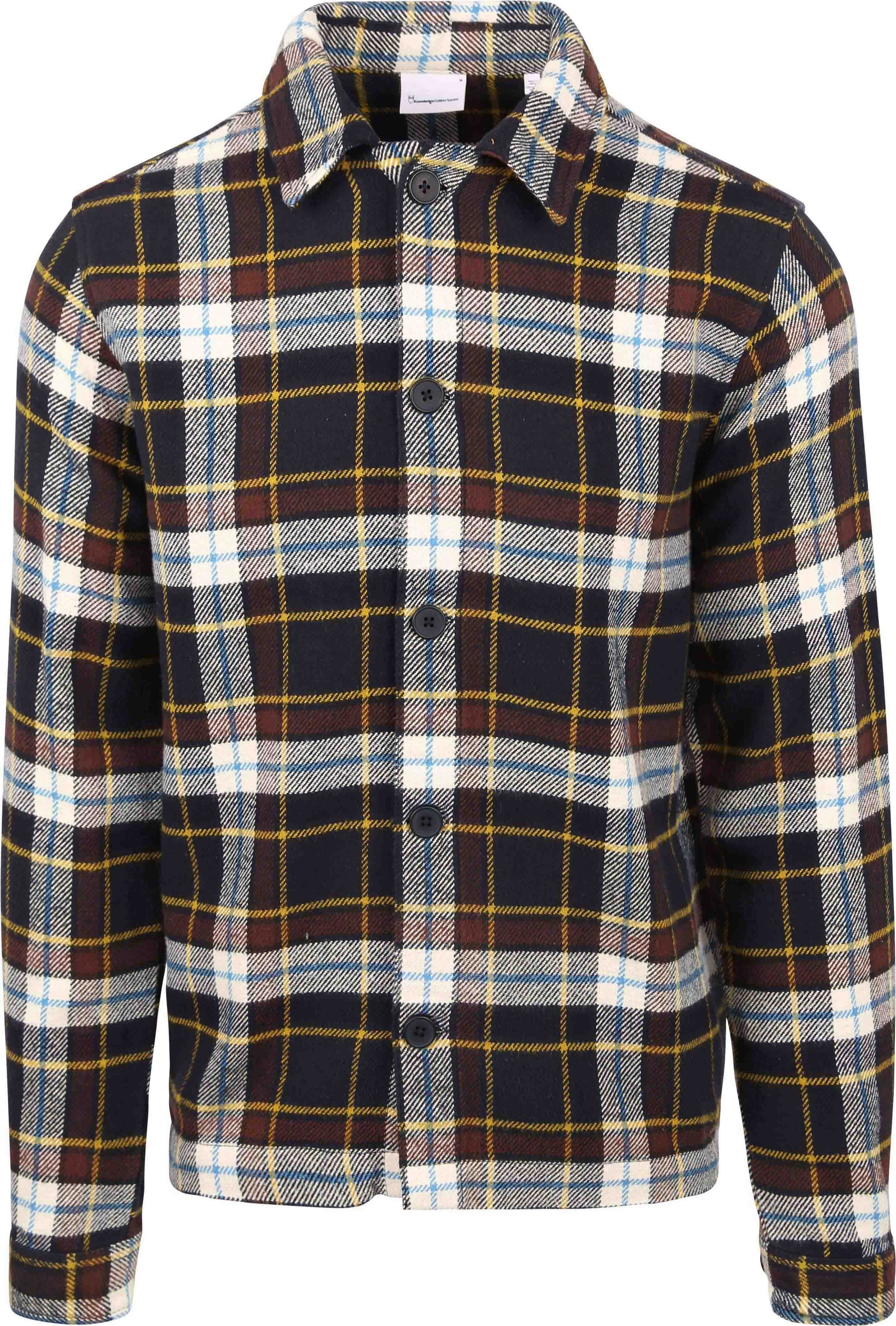 KnowledgeCotton Apparel Overshirt Donkerblauw Geruit 1190033-7021 blue check kopen | Suitable