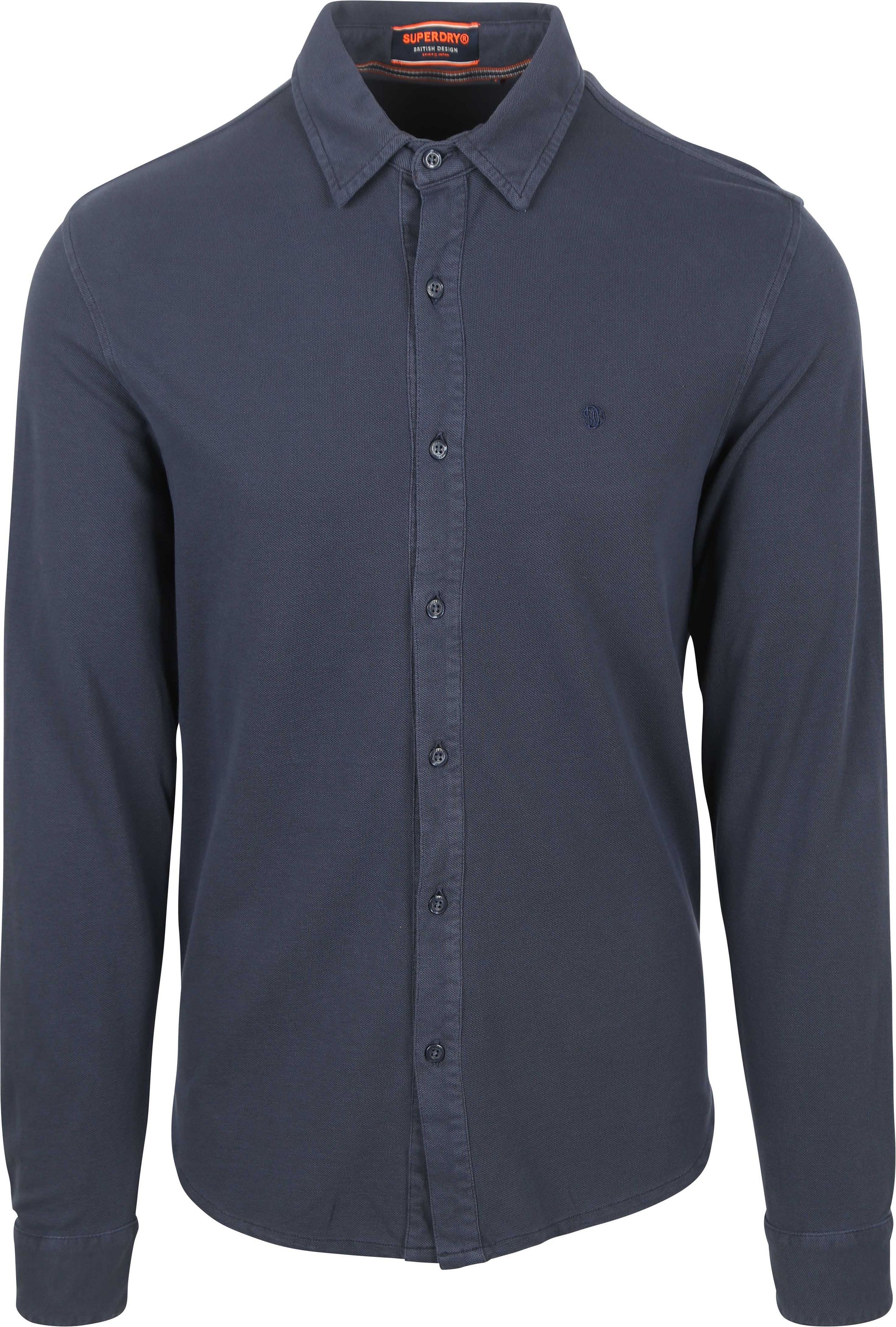 Superdry Skjorte Vintage Destroy Pique Sailing Navy M4011000A-E8Z