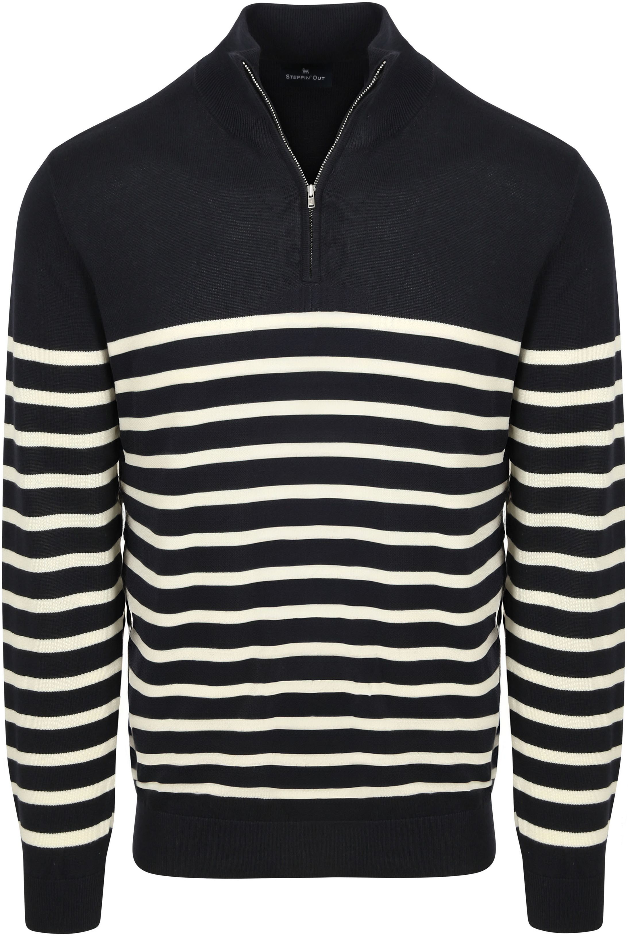 Steppin' Out Halvzip Tröja Breton Stripe Marinblå PUHZ-BRETON-NAVY-SO-26.01