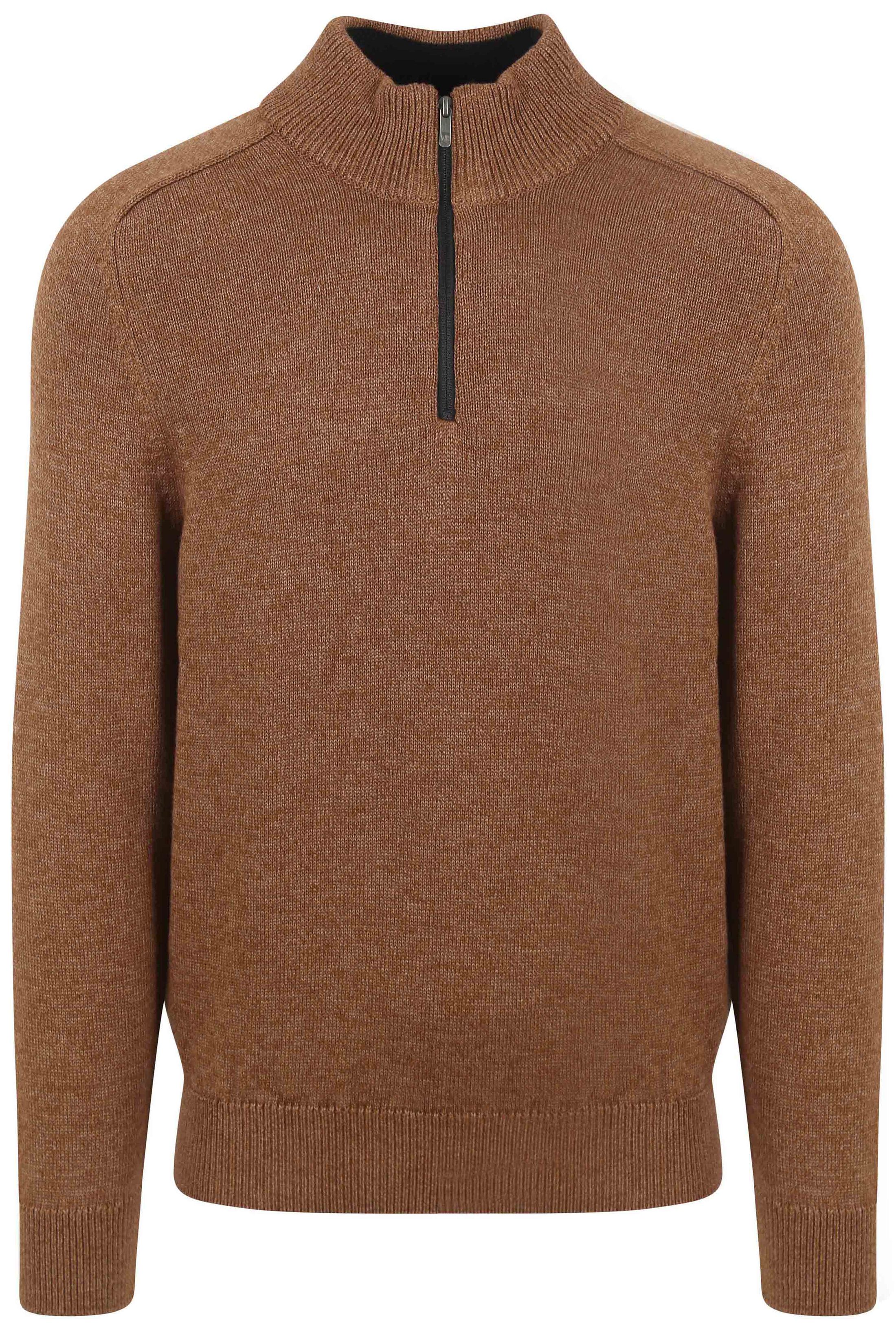 State Of Art Half Zip Trui Melange Camel Bruin 13124021-8400 kopen | Suitable