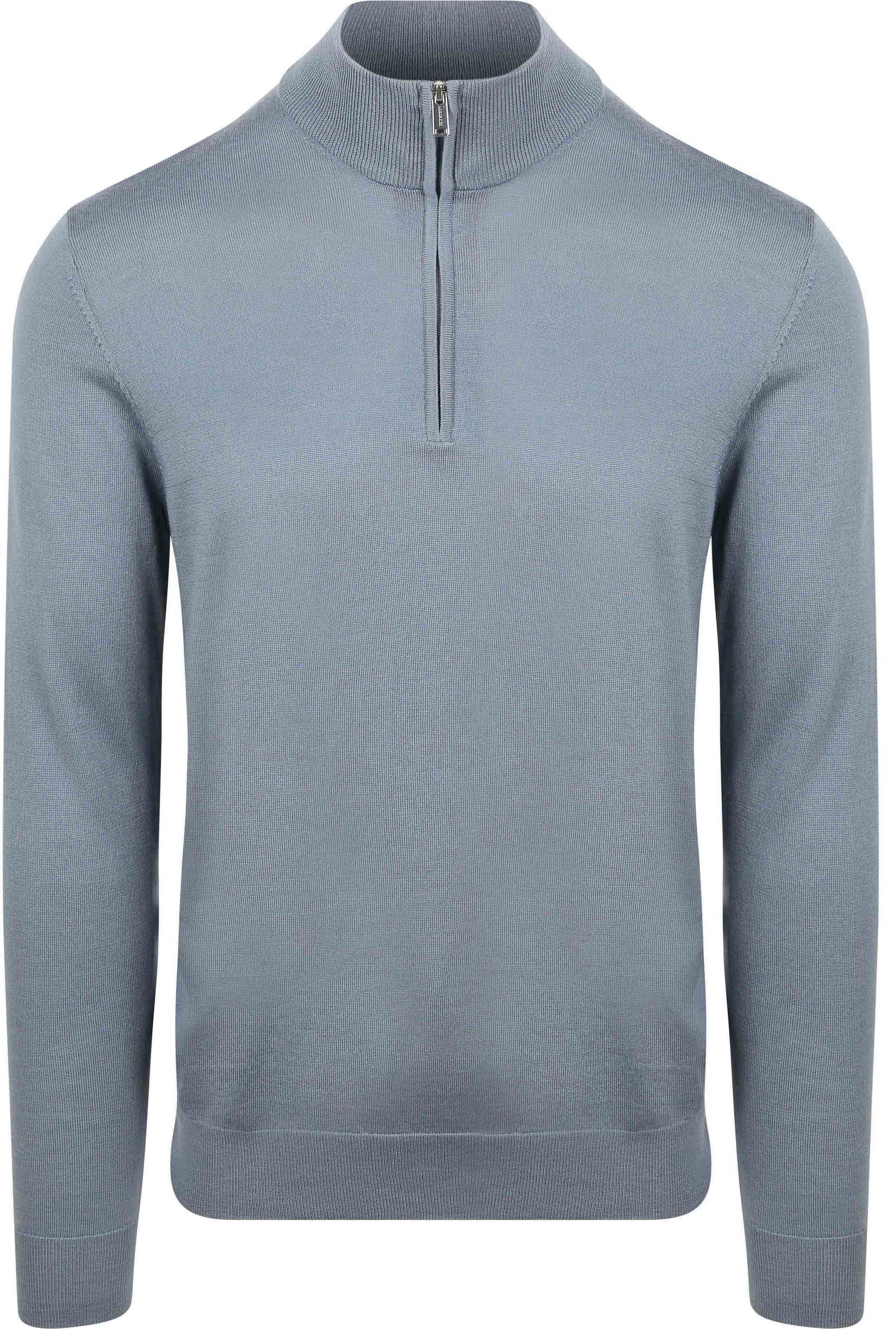 Profuomo Half Zip Pullover Merinowolle Blau kaufen | Suitable