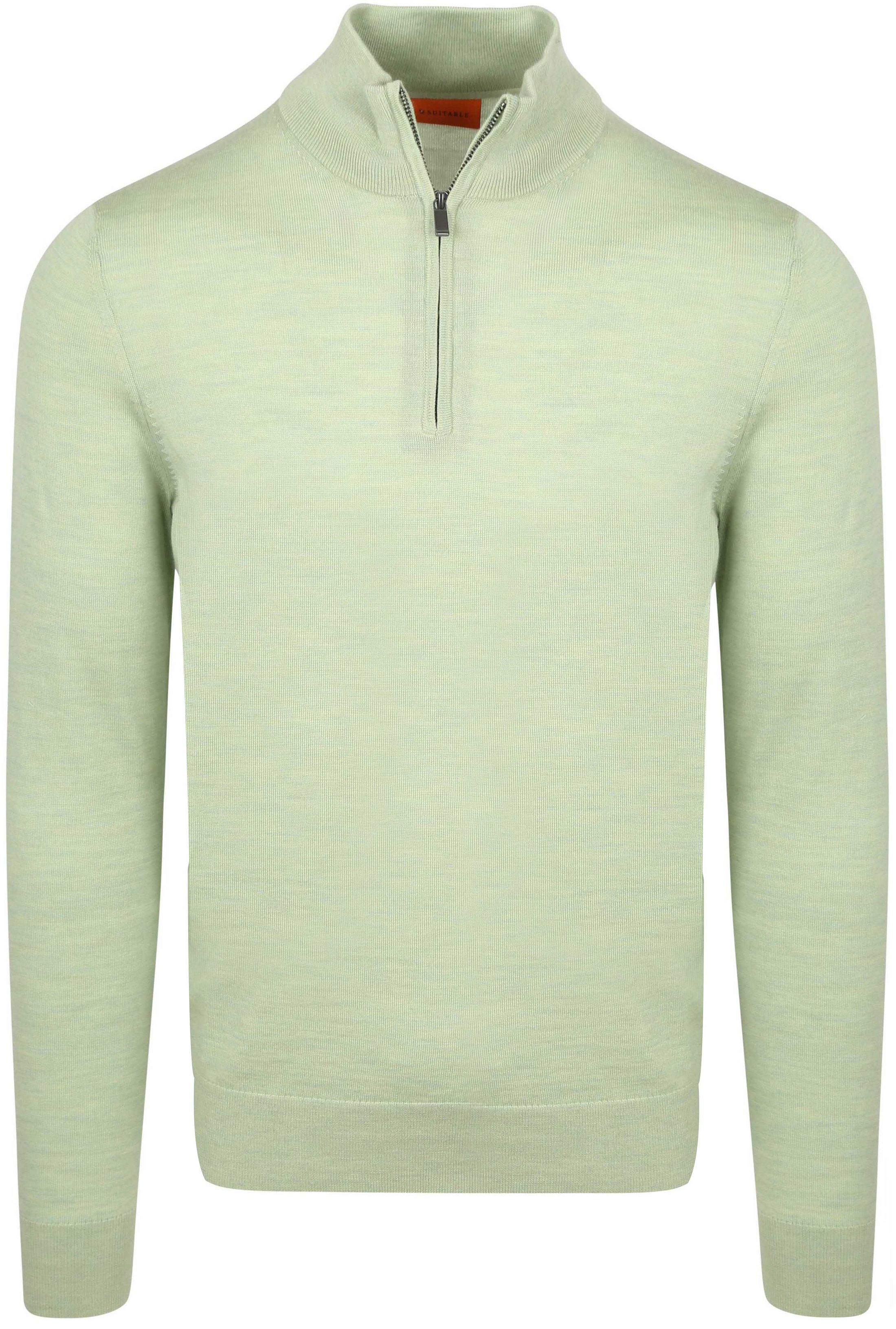 Suitable Merino Halvveis Glidelås Genser Lysegrønn PU-MRI-HZ-26-LIME - 6M1825 l green