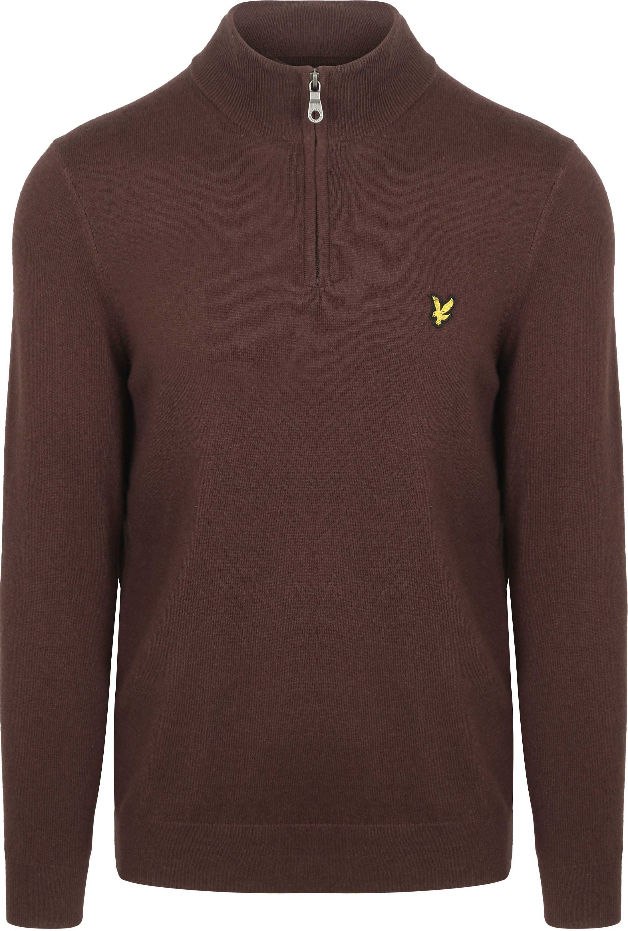 Lyle & Scott Halvzip Tröja i Merinoull Espresso KN2112VC-X863
