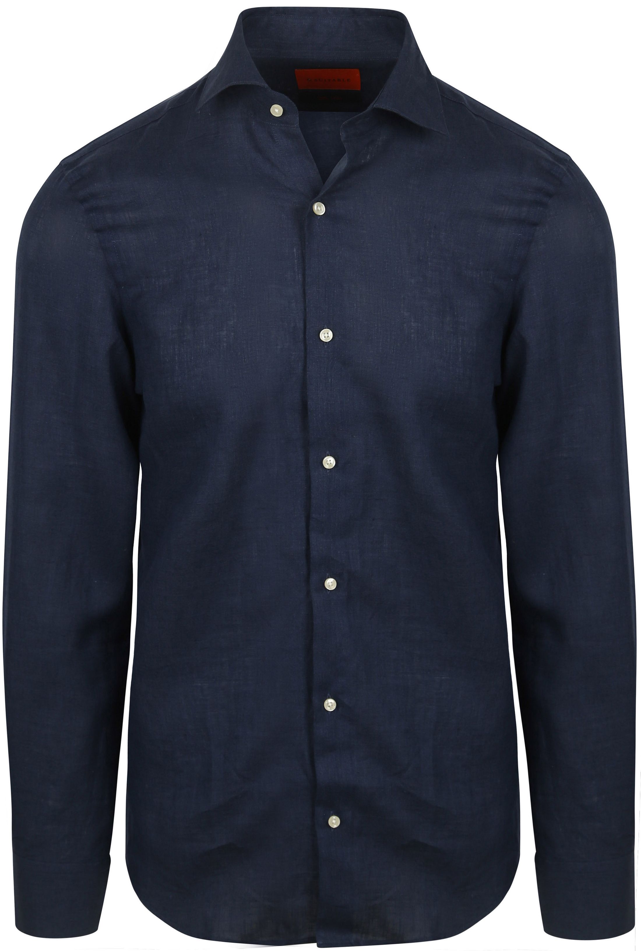 Suitable Skjorte i Marineblått Lin SH-LIN-CLAS-25.04 Navy