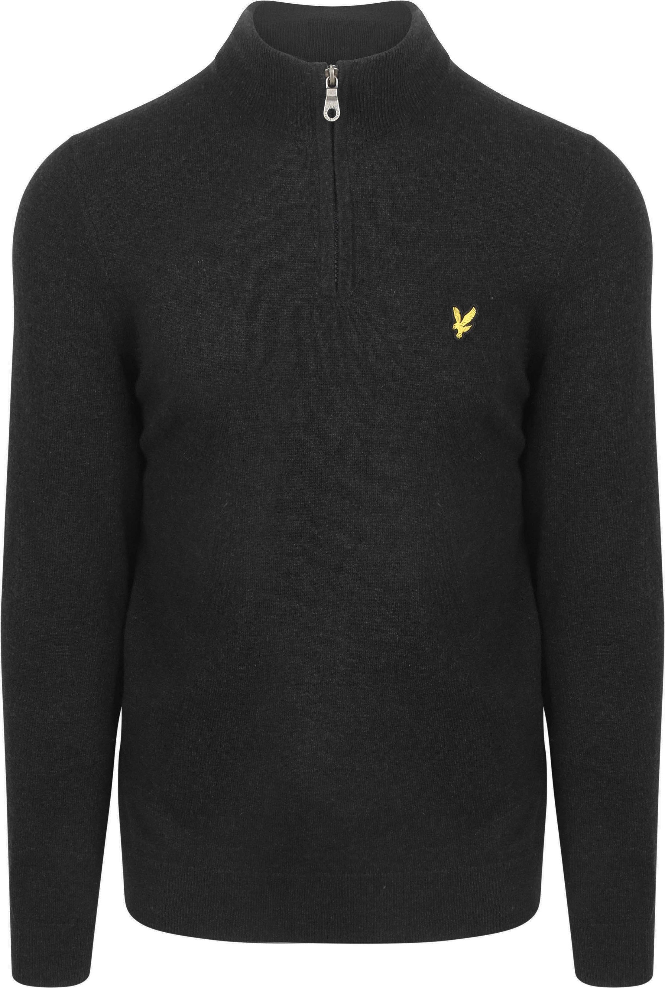 Lyle & Scott Halvveis Glidelås Pullover Lamull Svart KN2330V-W155