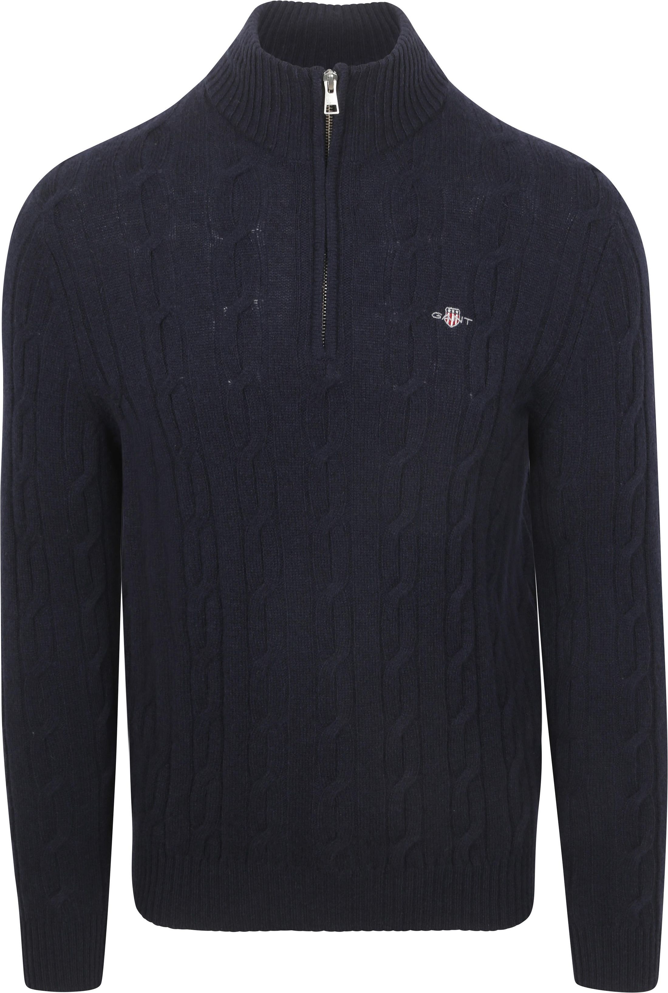 Gant Halfzip Lammwollpullover Cable Dunkelblau kaufen | 8050260-433 | Suitable