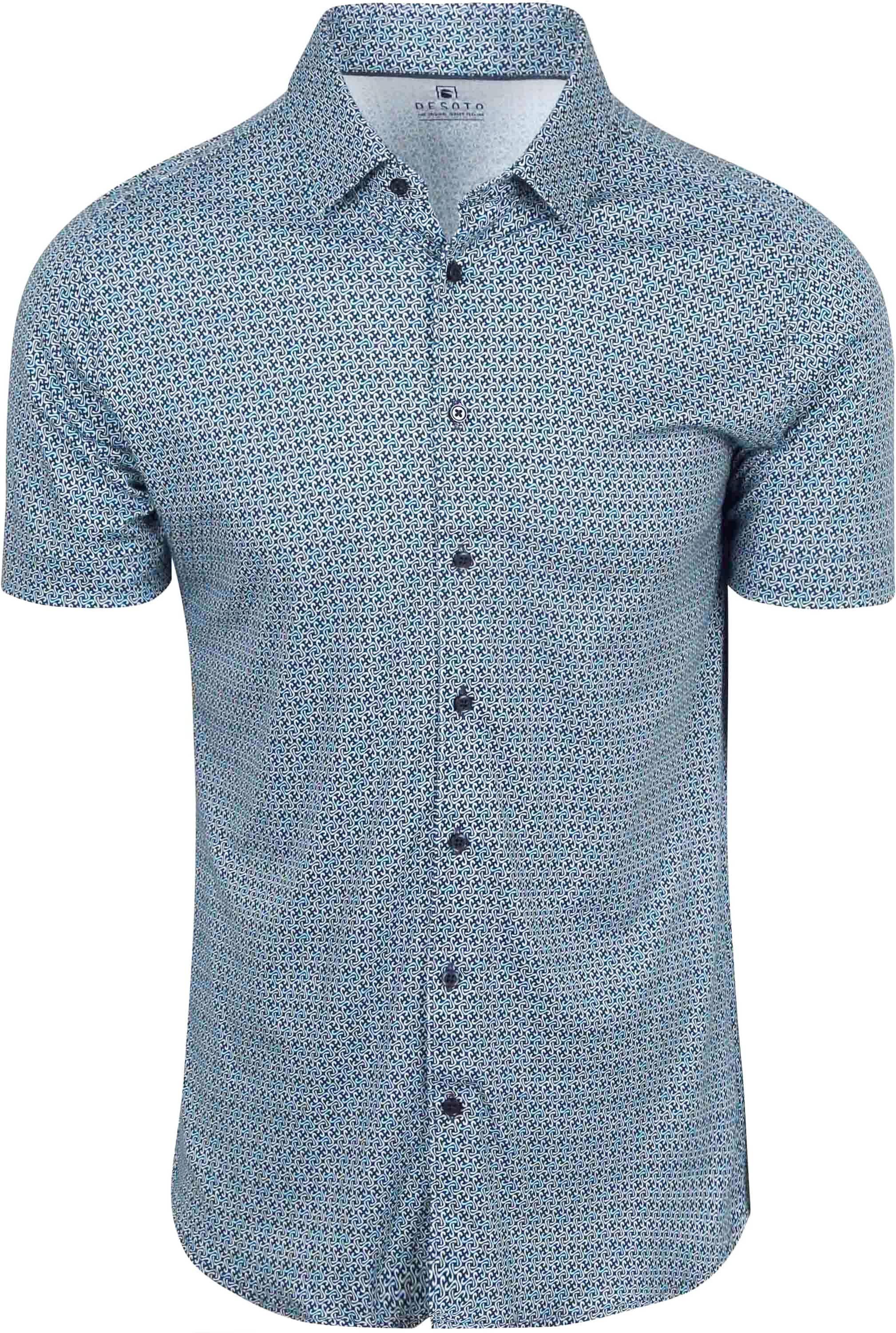Desoto Short Sleeve Hemd Druck Aqua Blau 92732-3-616 kaufen | Suitable