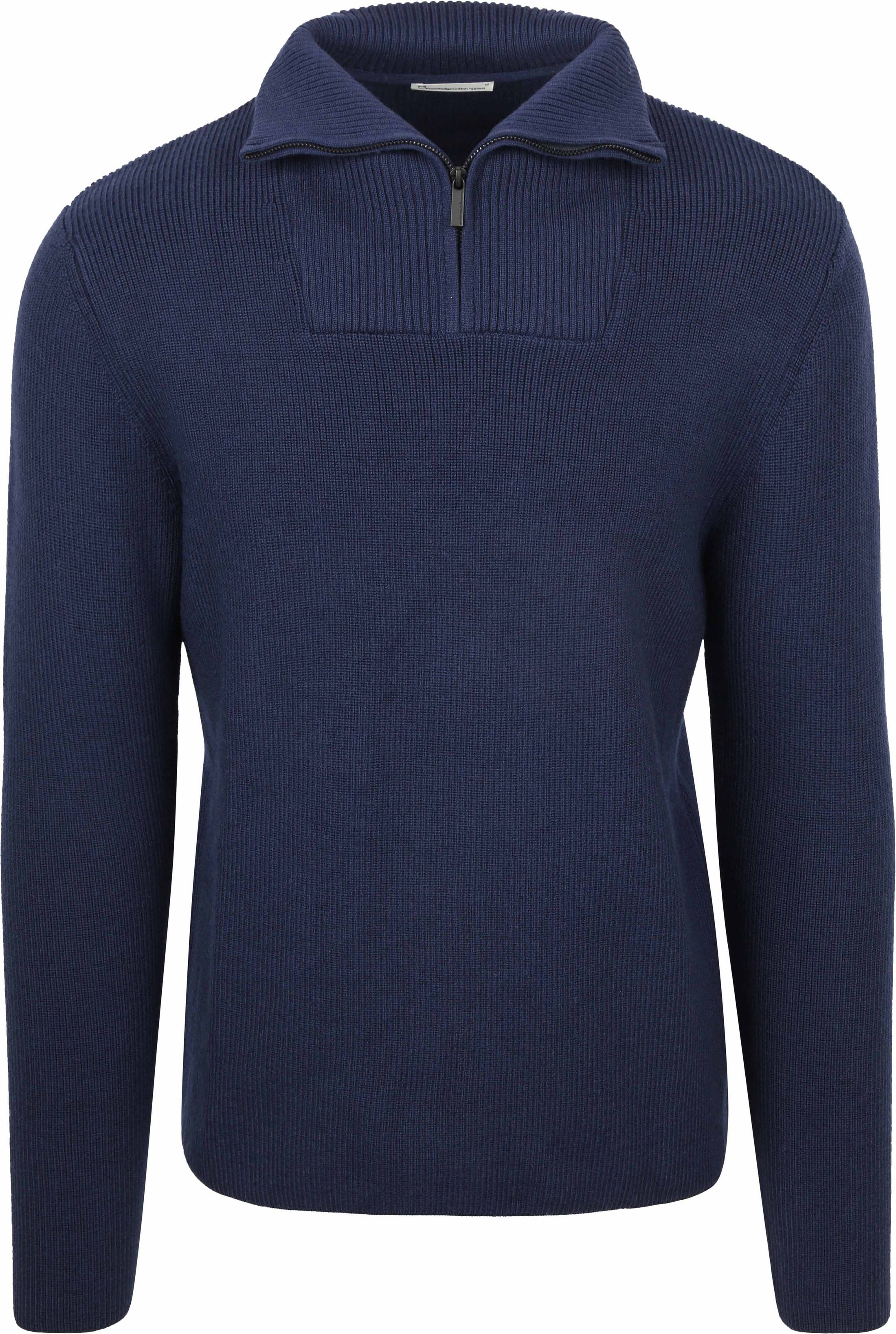 KnowledgeCotton Apparel Pullover Half Zip Pullover Merino Navy  1080046-1001 order online | Suitable