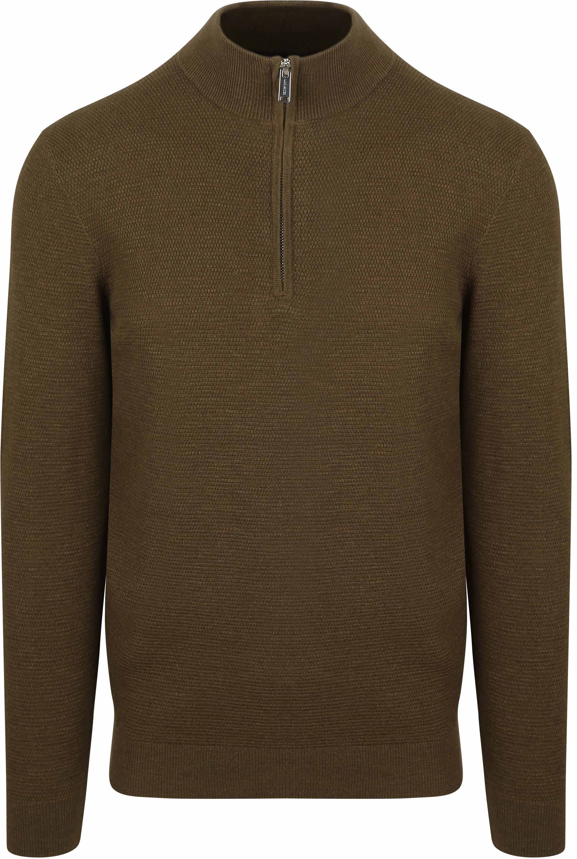 Profuomo Half Zip Pullover Structure Donkergroen PPWJ30040A-Z3 kopen | Suitable