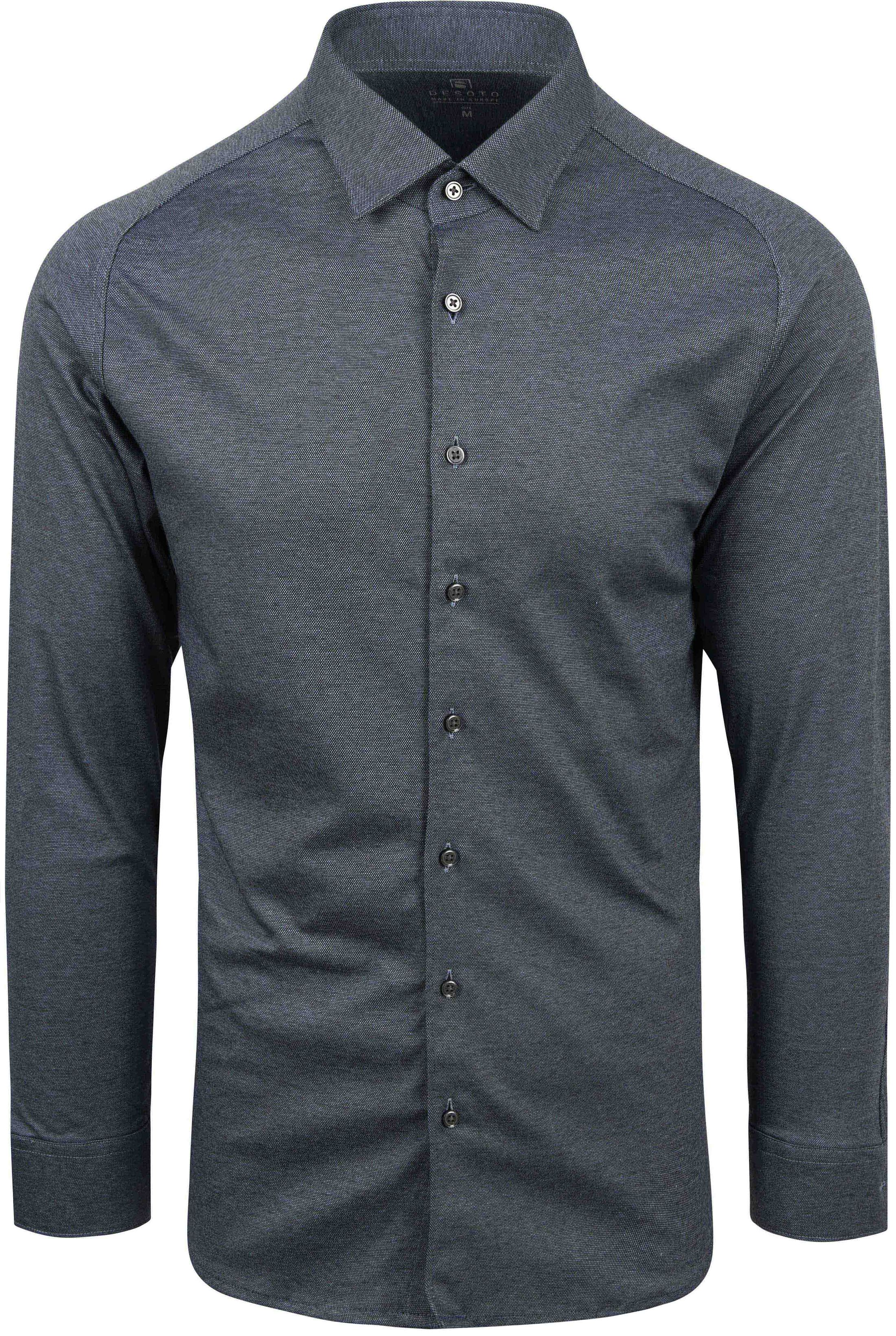 Desoto Skjorte Strygefri Kent Melange Blå 97028-3-501