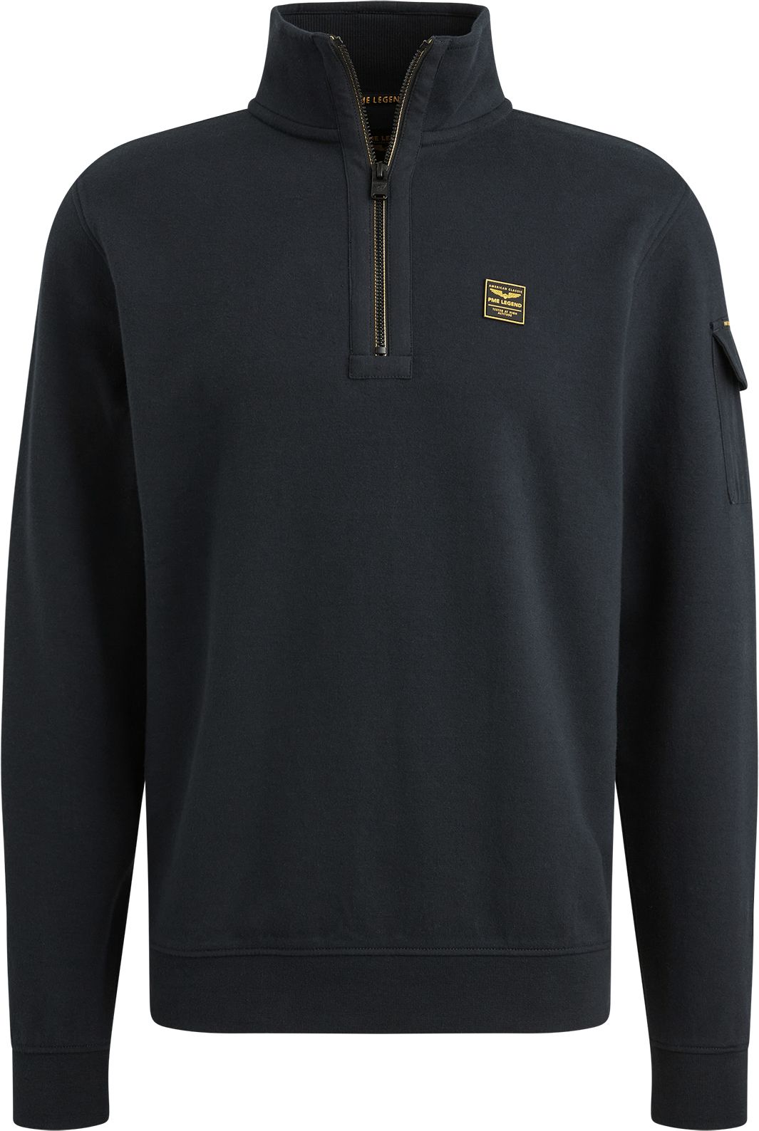 PME Legend Halvveis Glidelås Genser i Interlock Jersey Marineblå PSW2508423-5281