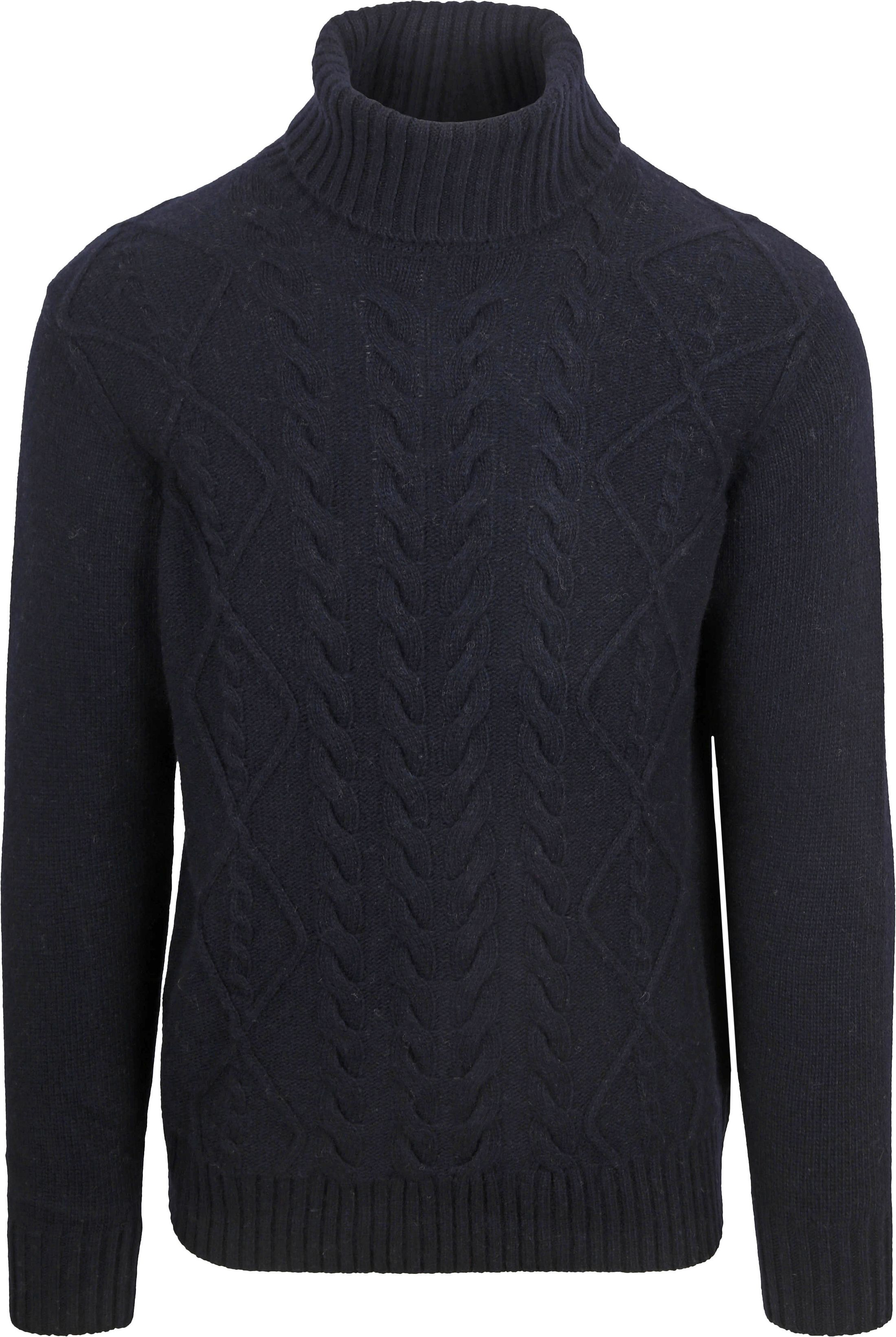 Suitable Pull Col Roulé Cable Laine Marine PU-CACO-WO-24 Navy commander en ligne | Suitable