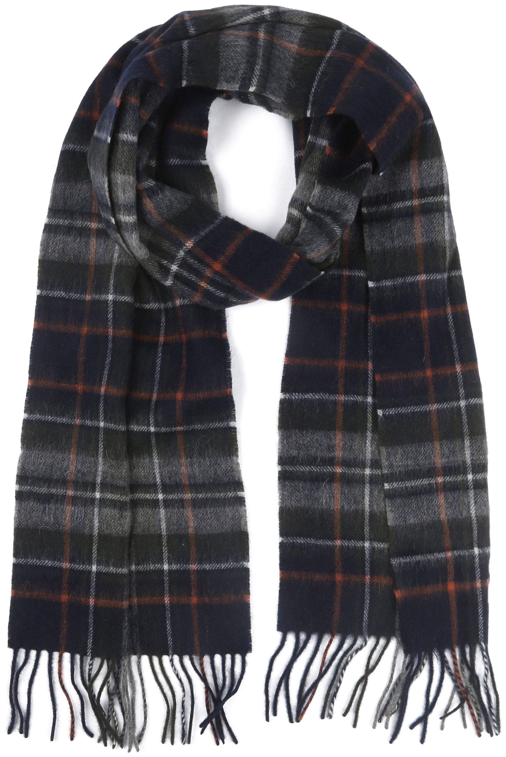 Barbour Schal Tartan aus Lammwolle Grau USC0137-NY95