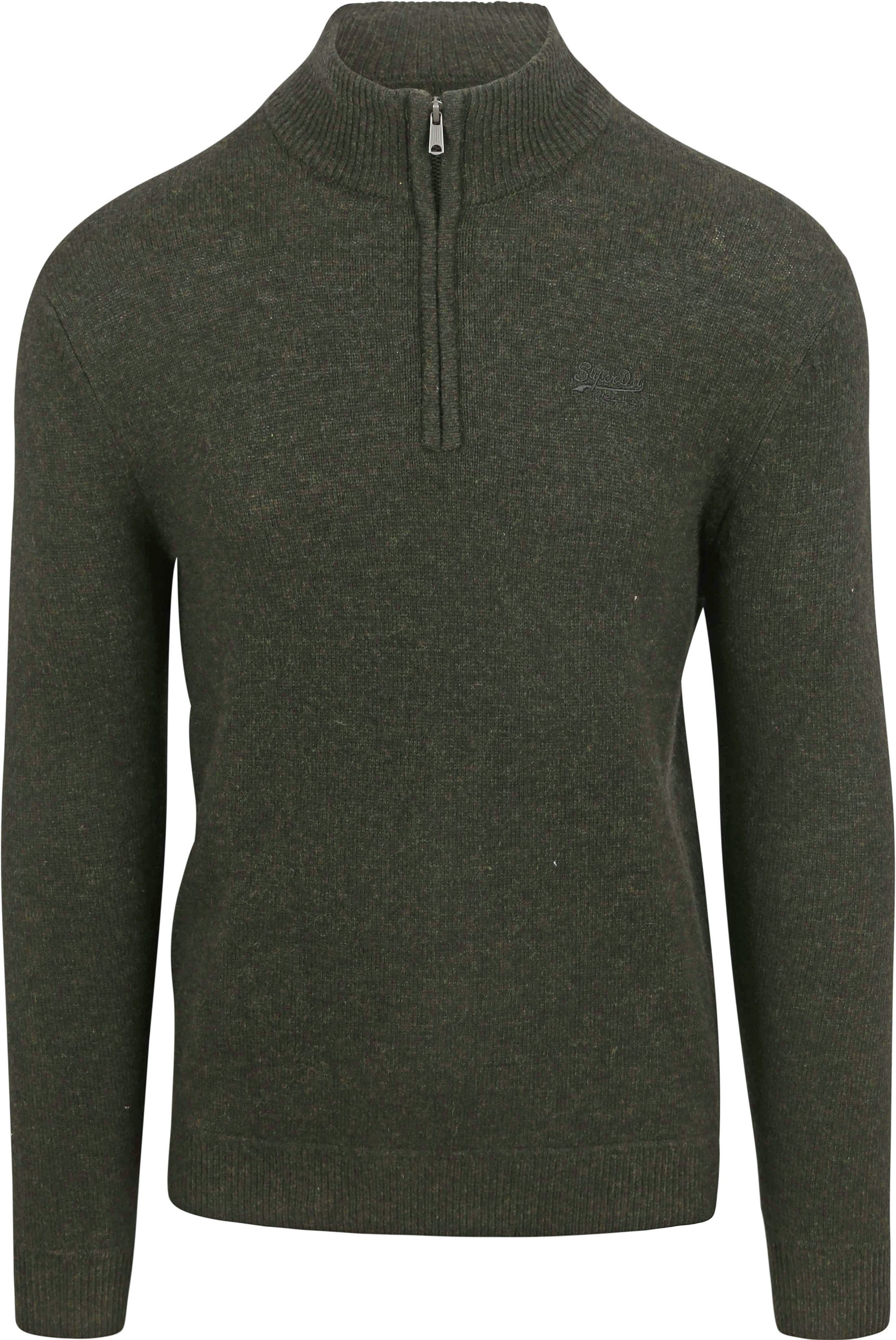Superdry Essential Half Zip Ullmix Pullover Mørkegrønn Grønn Størrelse XXL