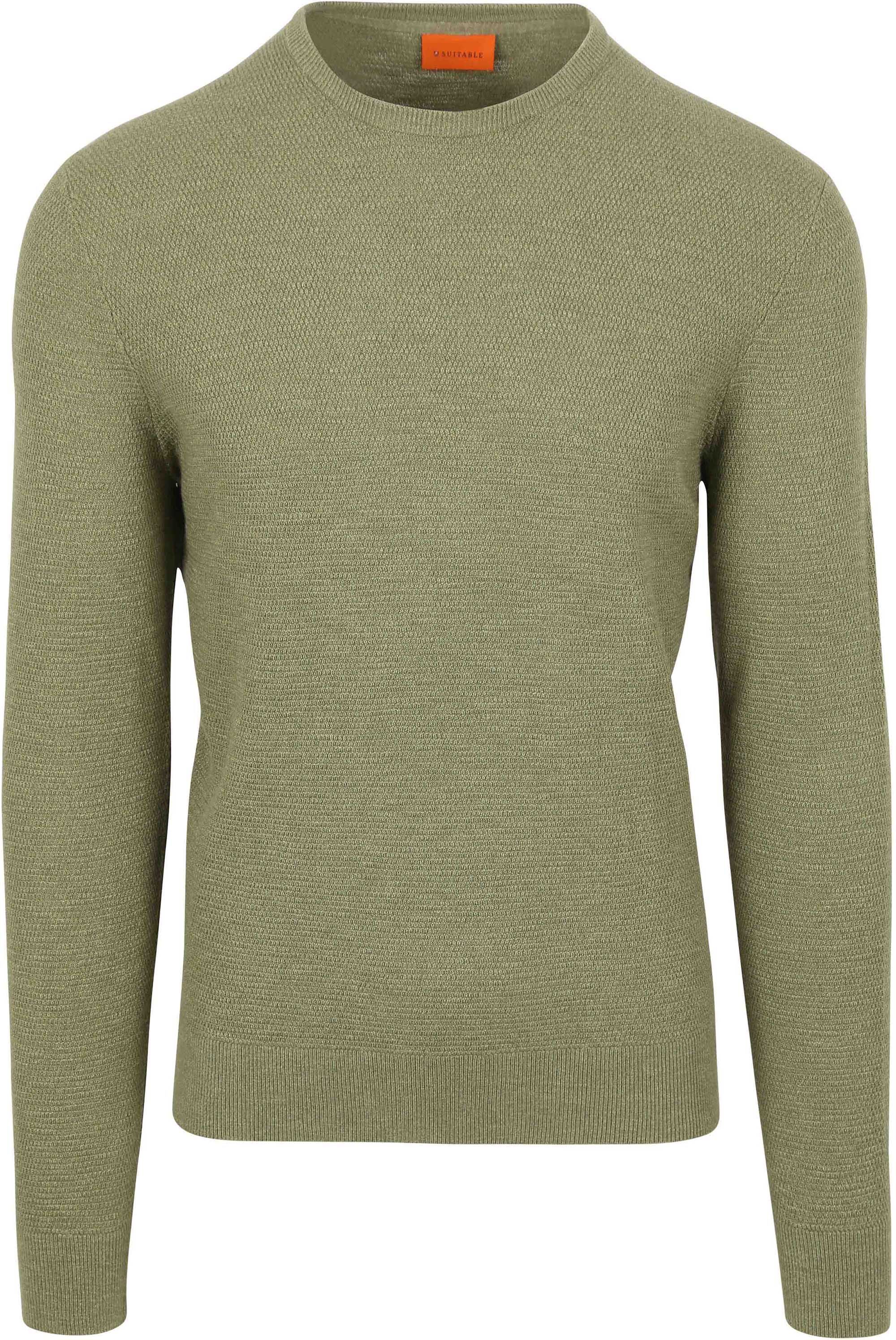 Suitable Sweter Zielony PU-O-SLUB-25.03 FCD 32039 olive 