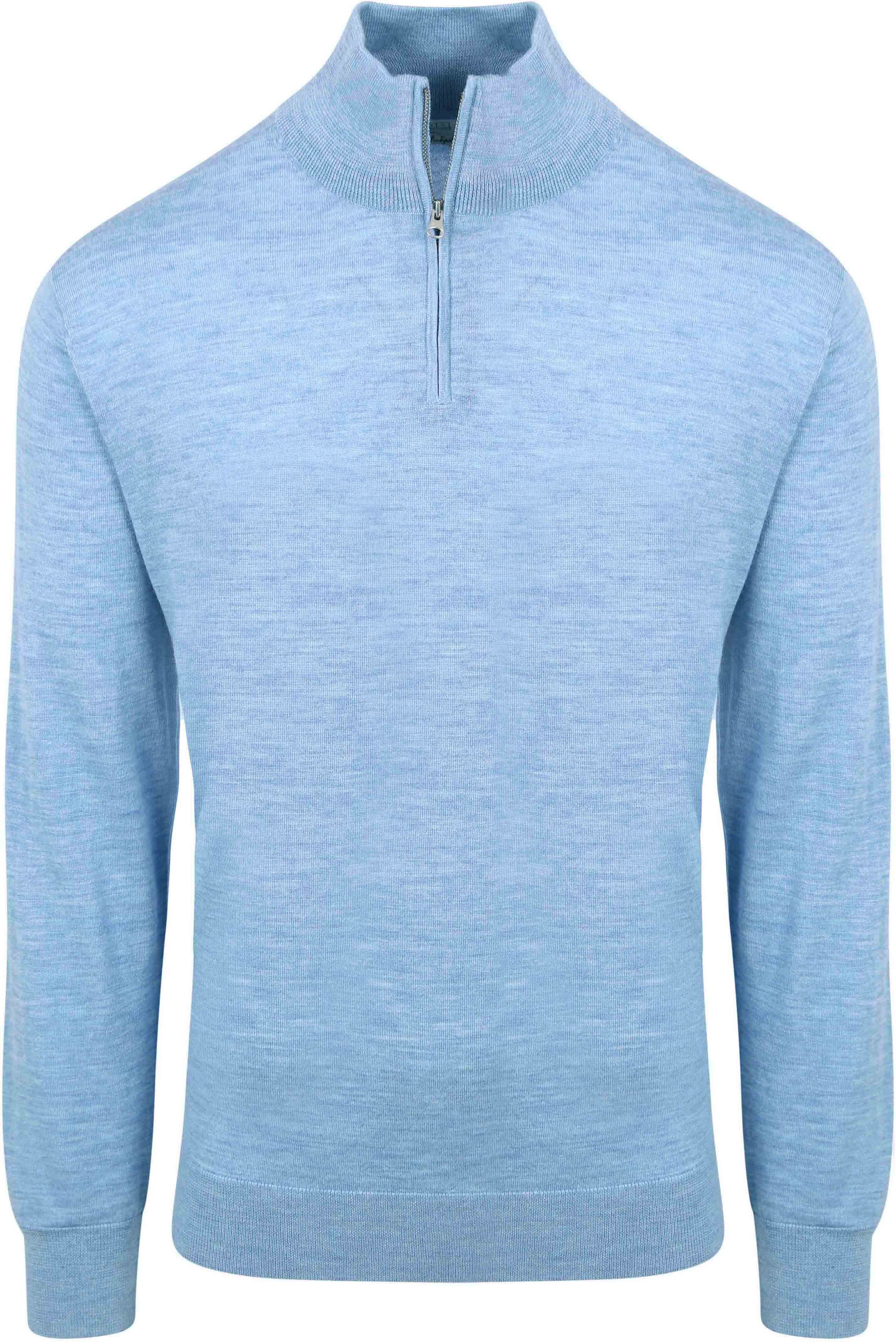 King Essentials The Michael Half Zip Pull Merino Ljusblå KM111030003-B022T