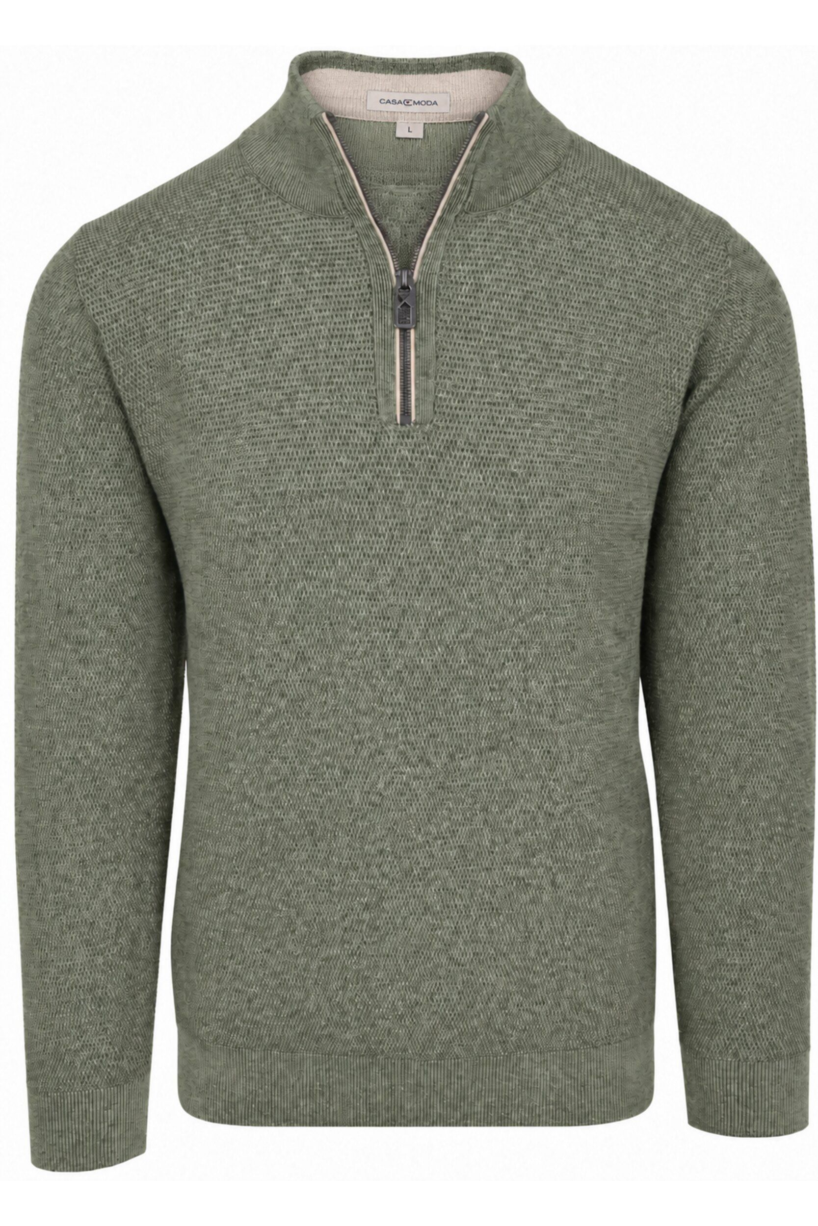 CASAMODA Halfzip Tröja Structure Grön melange 454479000-336 köp | Suitable