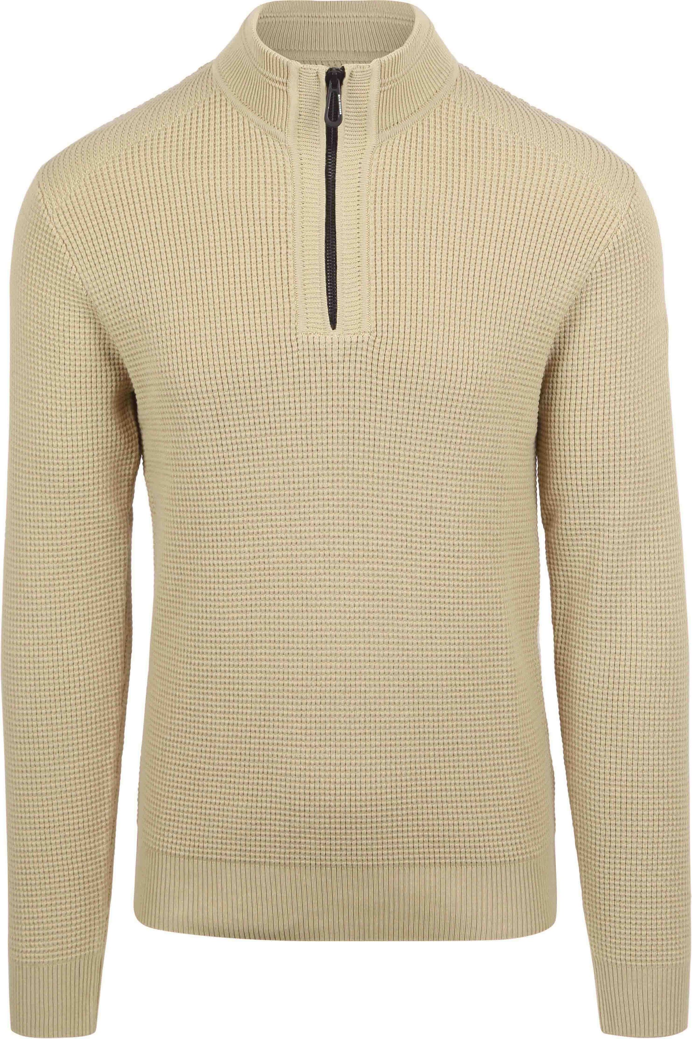 No Excess Half Zip Trui Structuur Melange Beige 25230937-122 kopen | Suitable