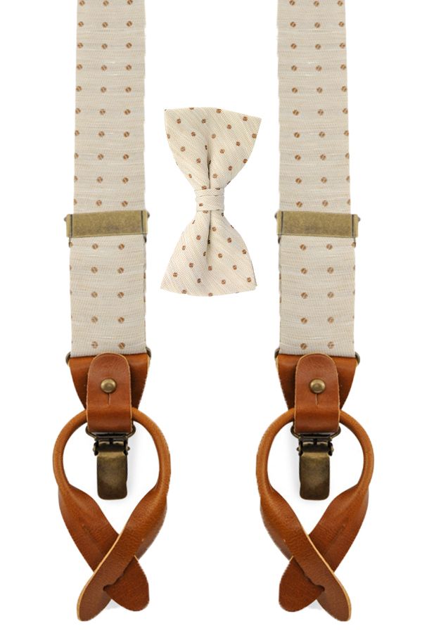 Sir Redman Suspenders Combo Pack Dapper Dot Beige SR20223