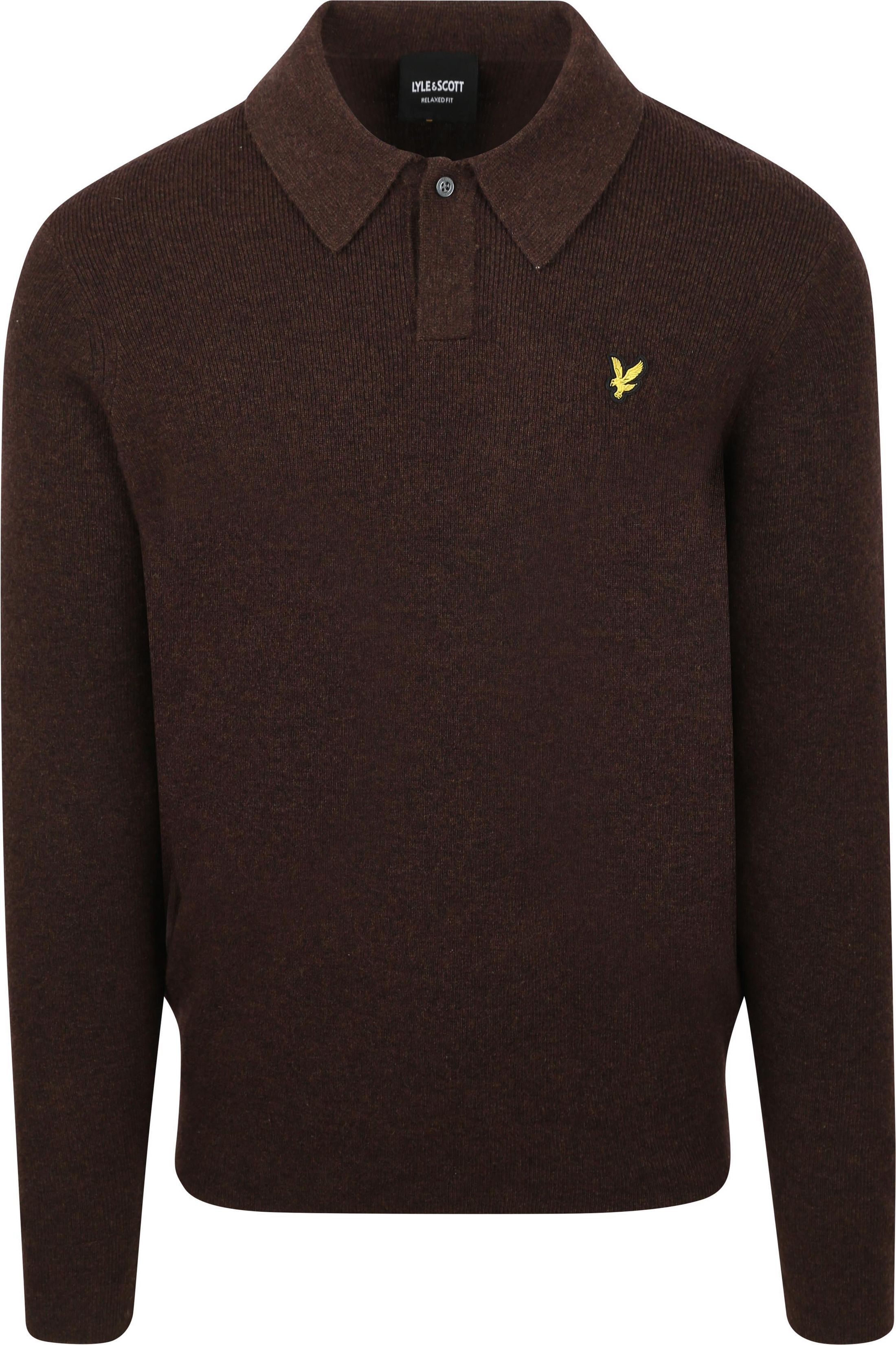 Lyle & Scott Långärmad Pikétröja av Lamull Brun KN2326V-Y059