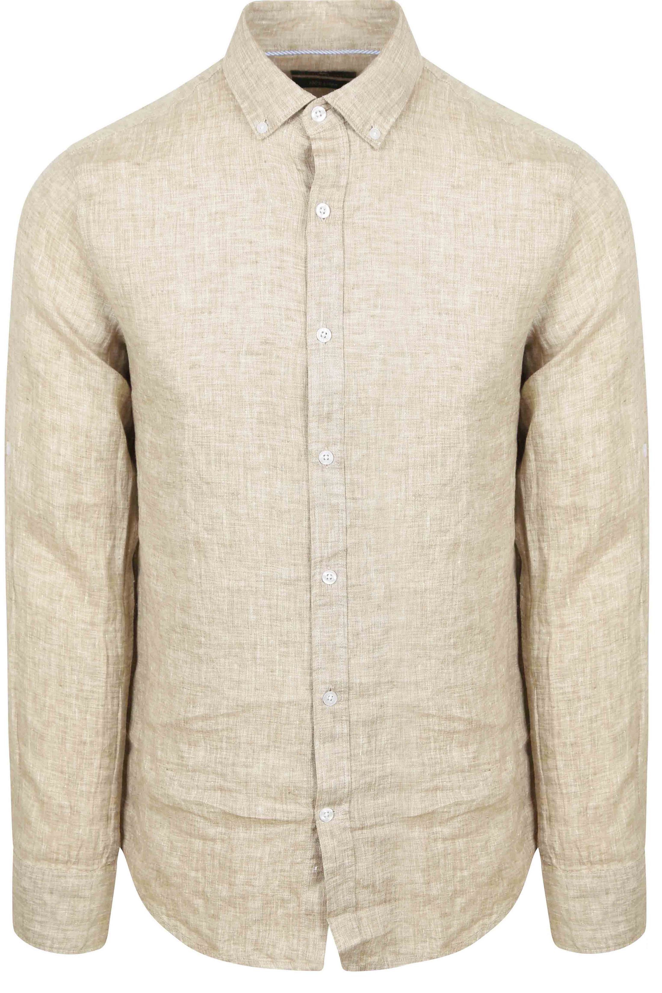 Steppin' Out Skjorte i Beige Linned SH-LIN-WASH -25.07